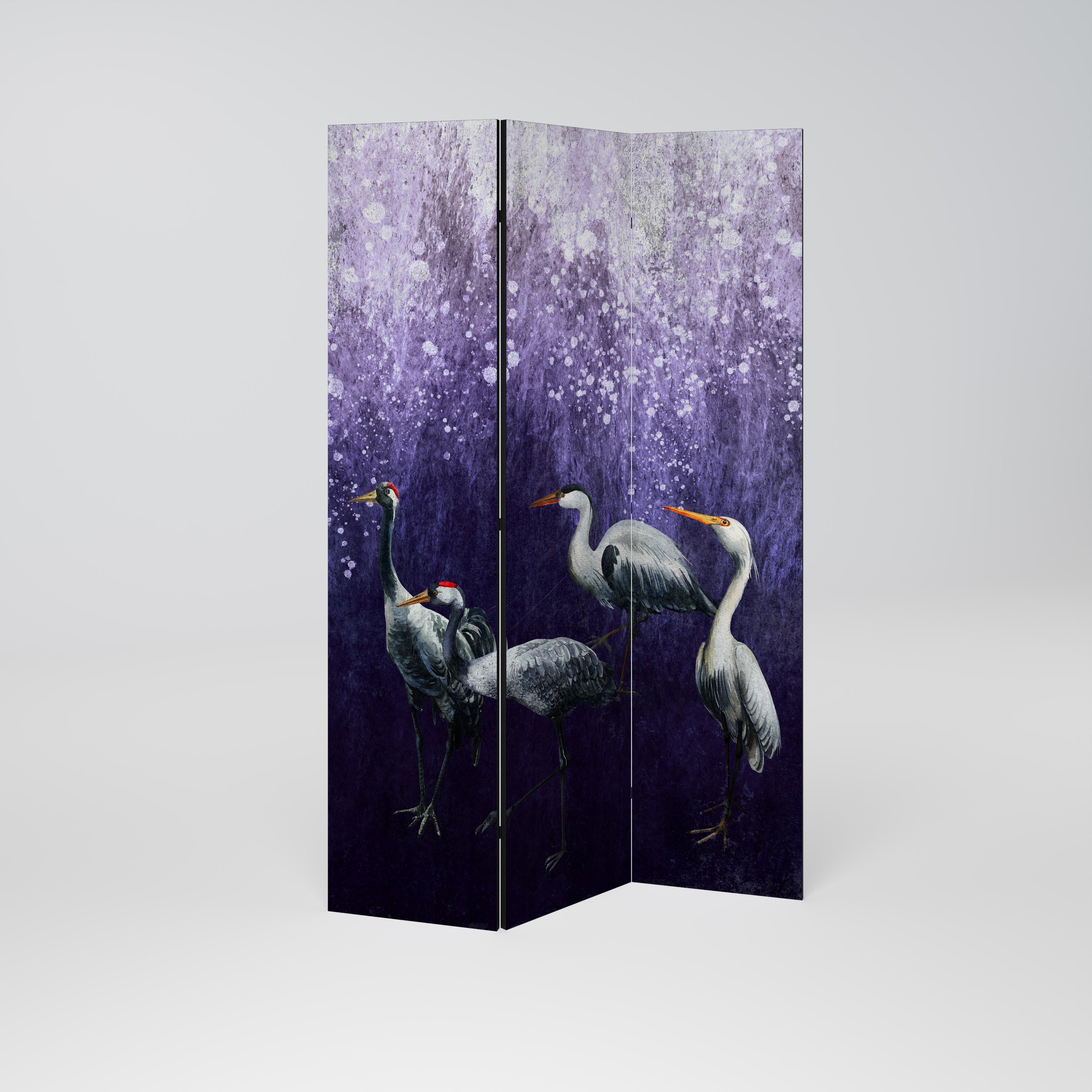 MYSTICAL CRANE GATHERING Dekoracyjny parawan 3-skrzydłowy