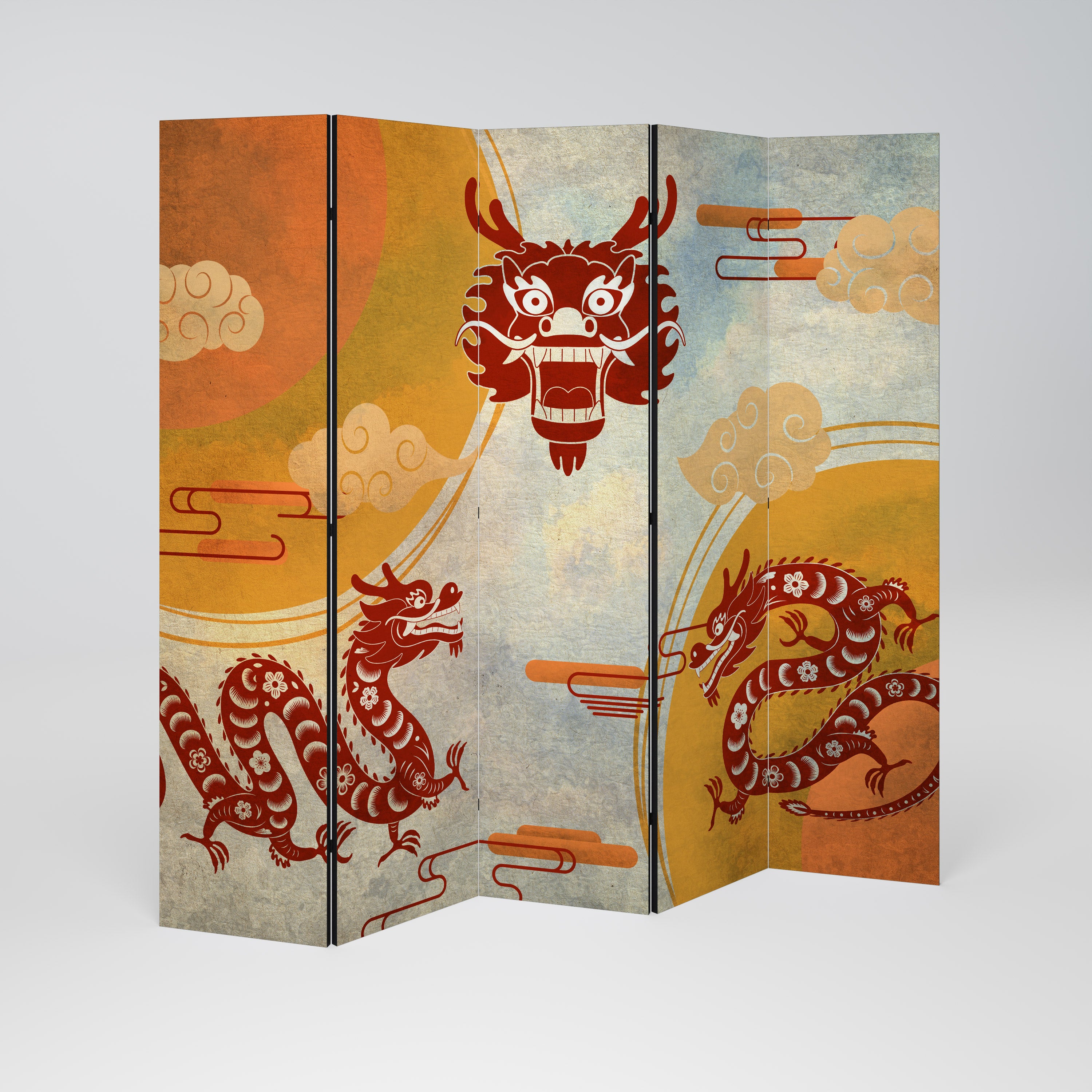 MYSTICAL DRAGON Dekoracyjny parawan 5-skrzydłowy
