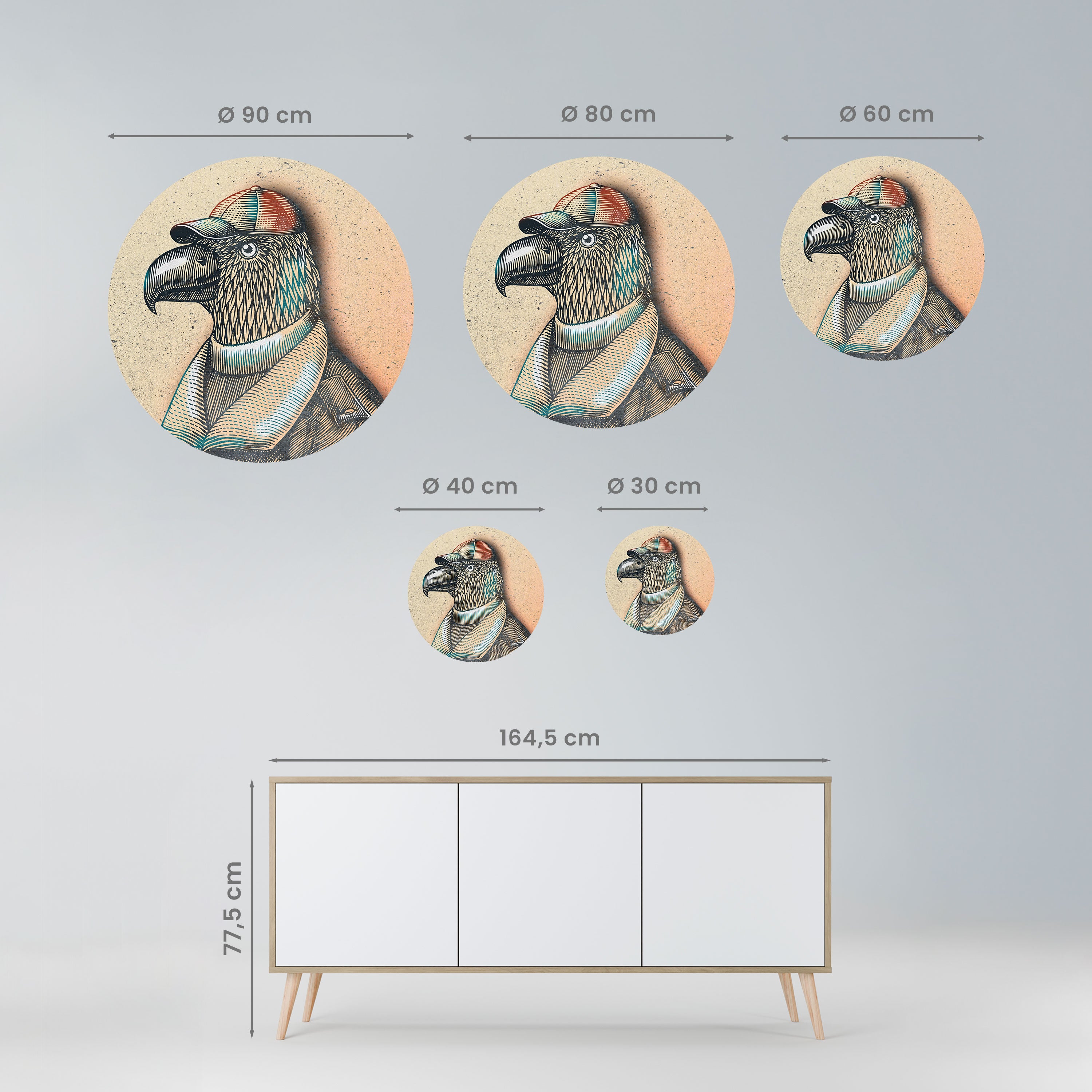 FEATHERED FASHIONISTA Naklejka okrągła