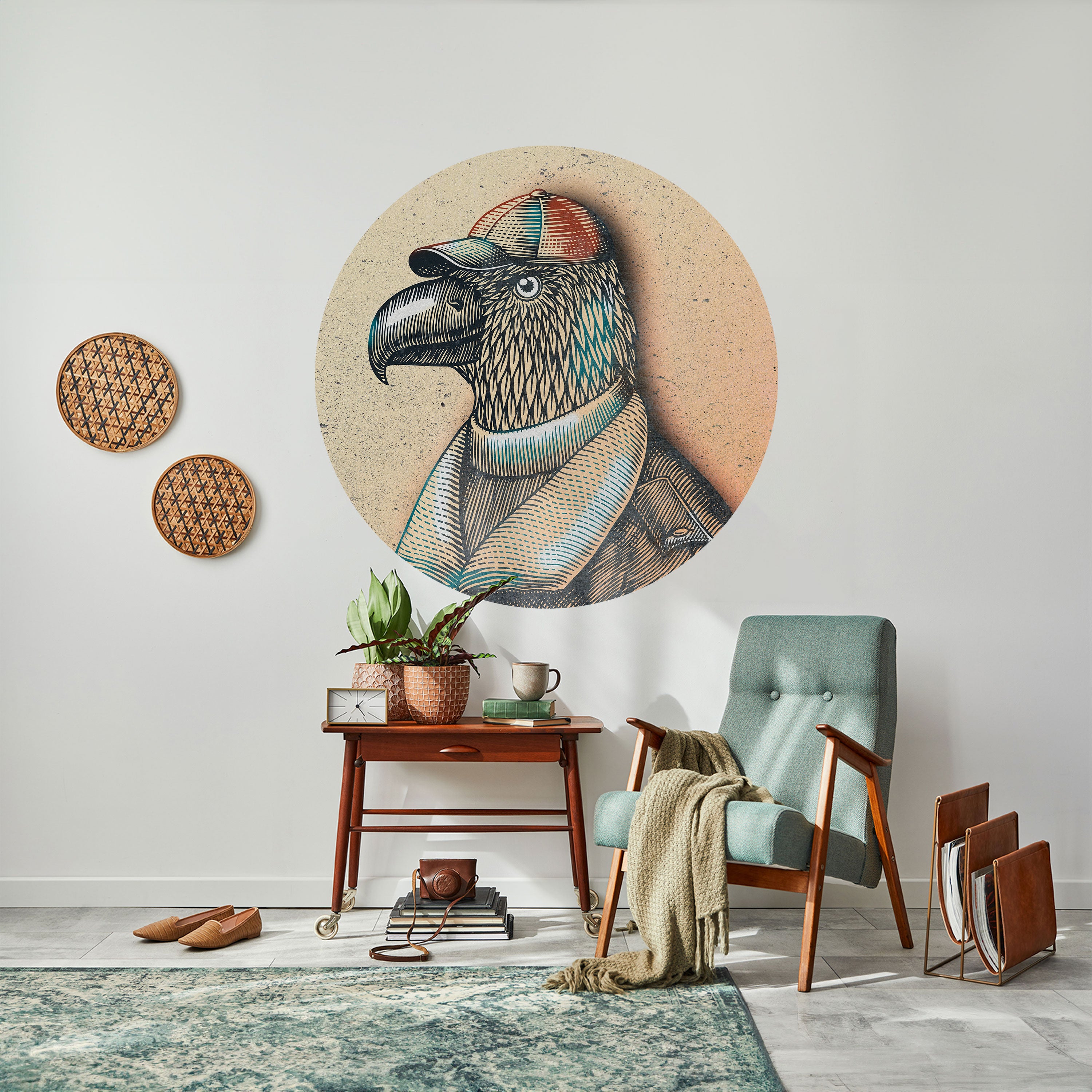 FEATHERED FASHIONISTA Naklejka okrągła