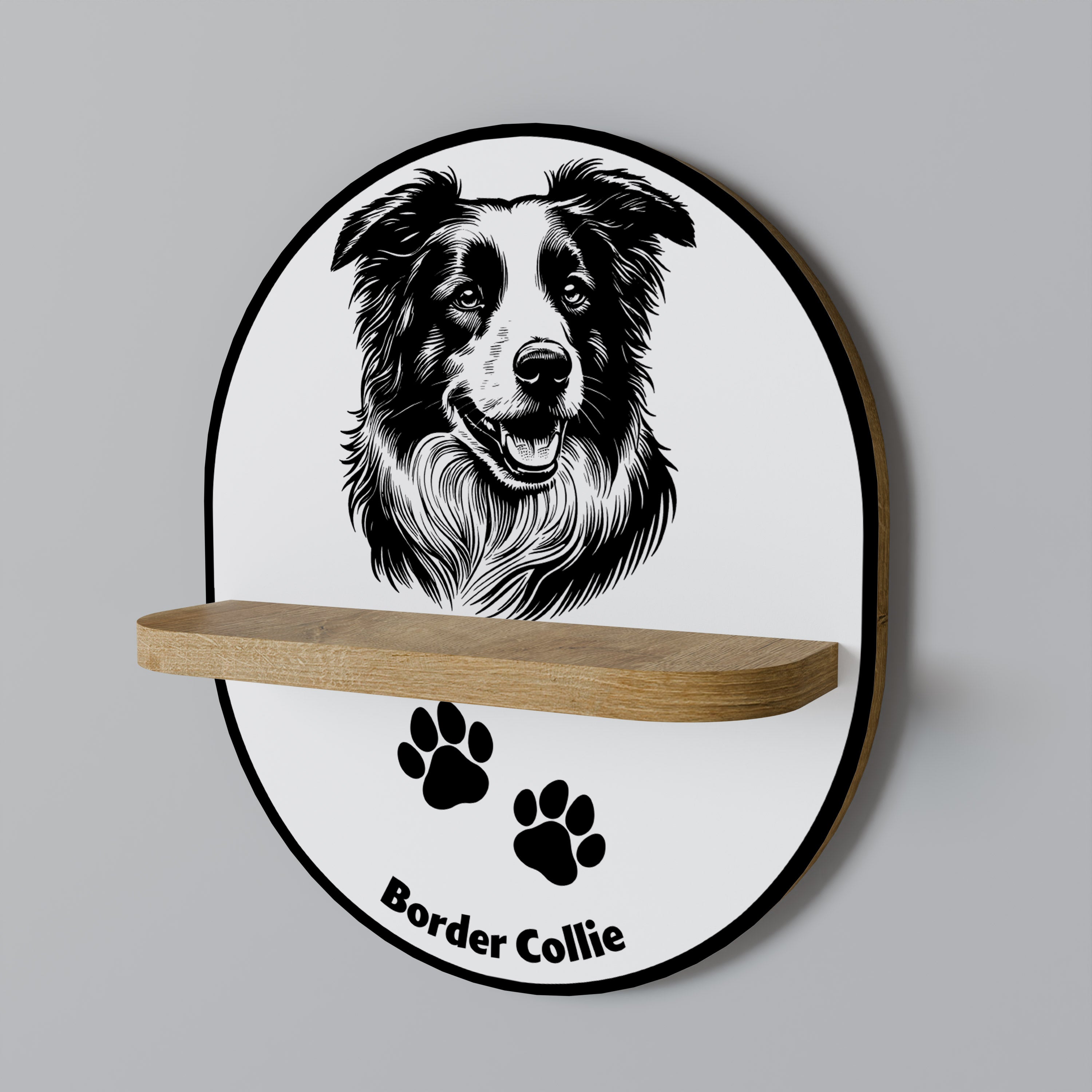 BORDER COLLIE Półka owalna