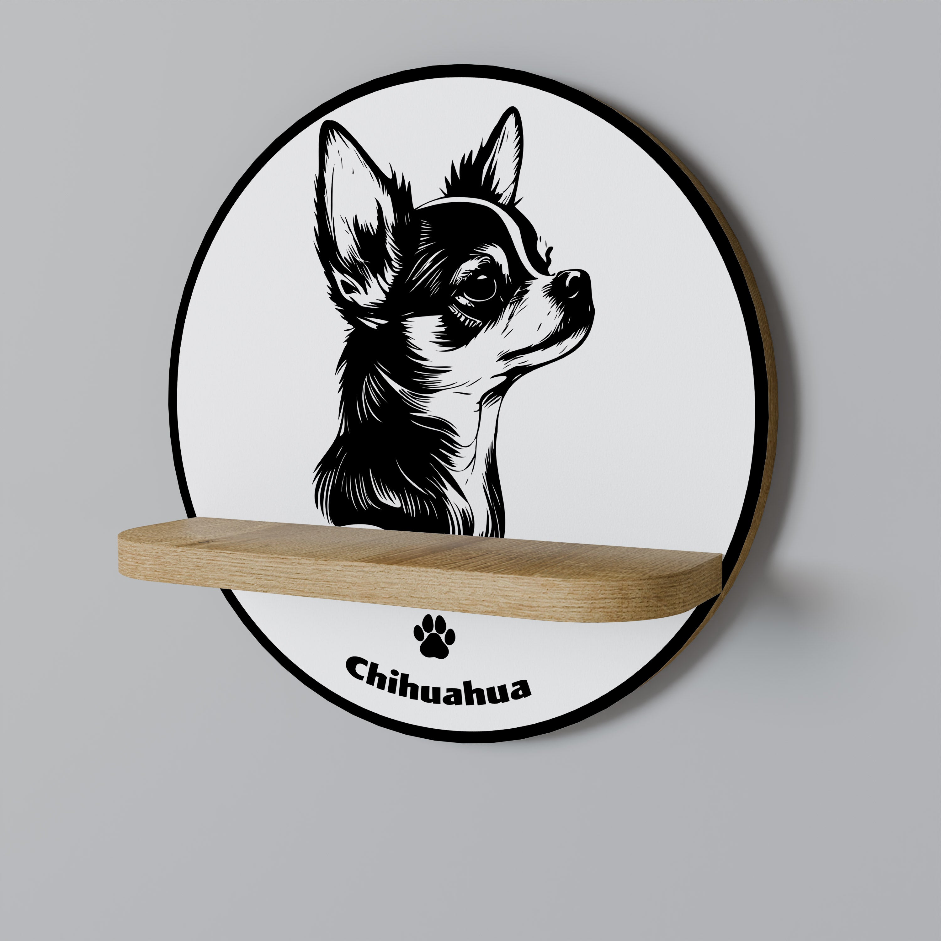 CHIHUAHUA DOG Półka okrągła