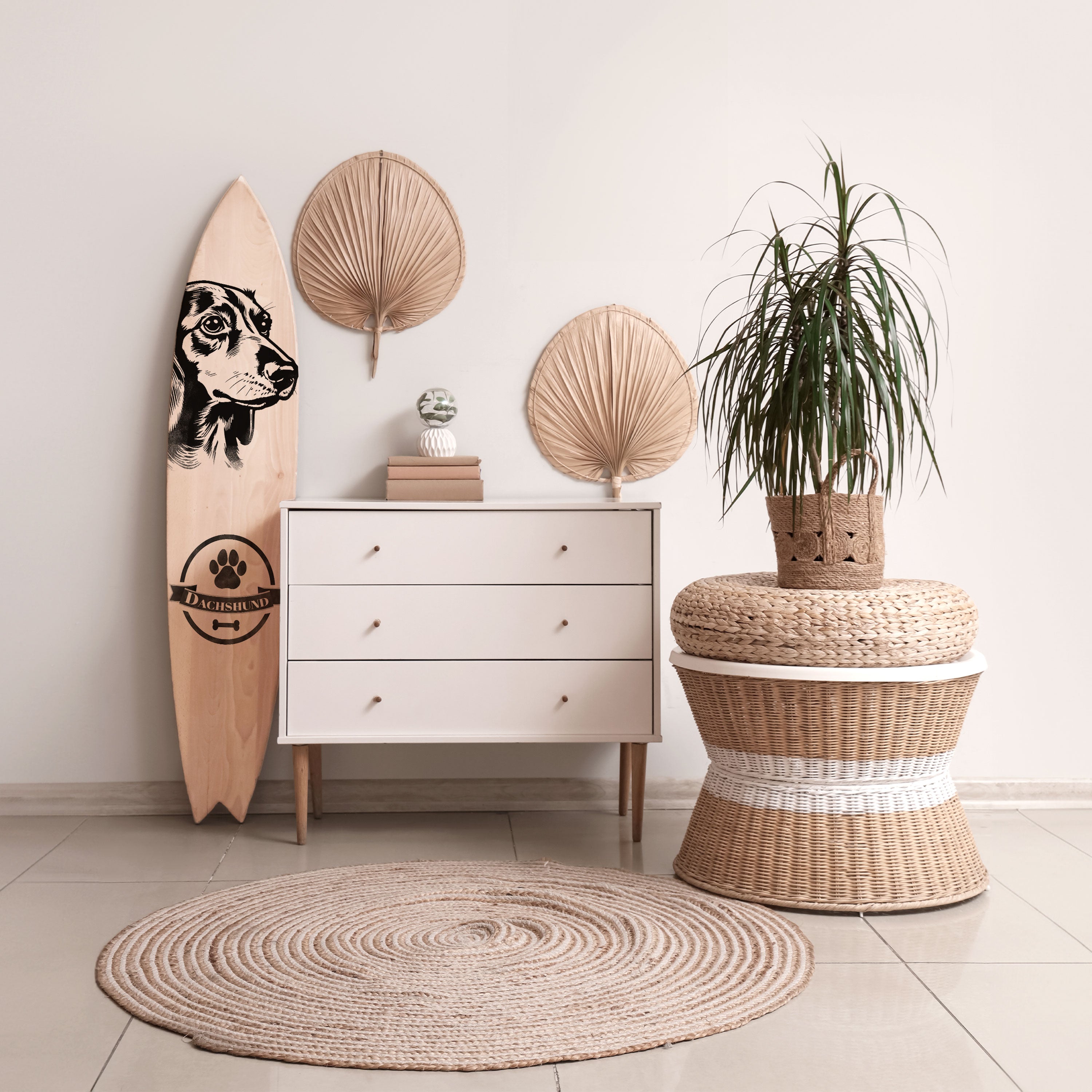 DACHSHUND DOG Dekoracyjna deska surfingowa