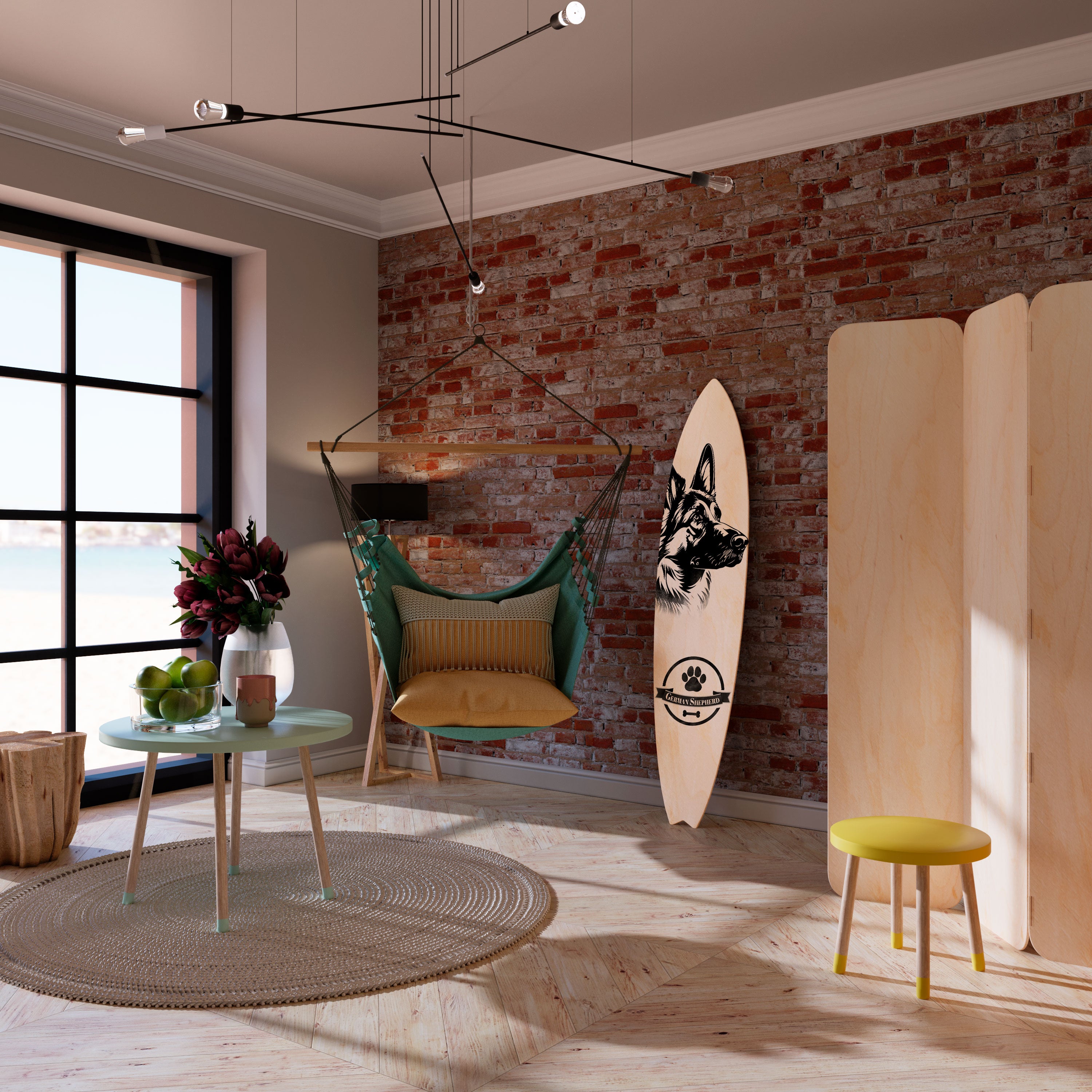 GERMAN SHEPARD Dekoracyjna deska surfingowa