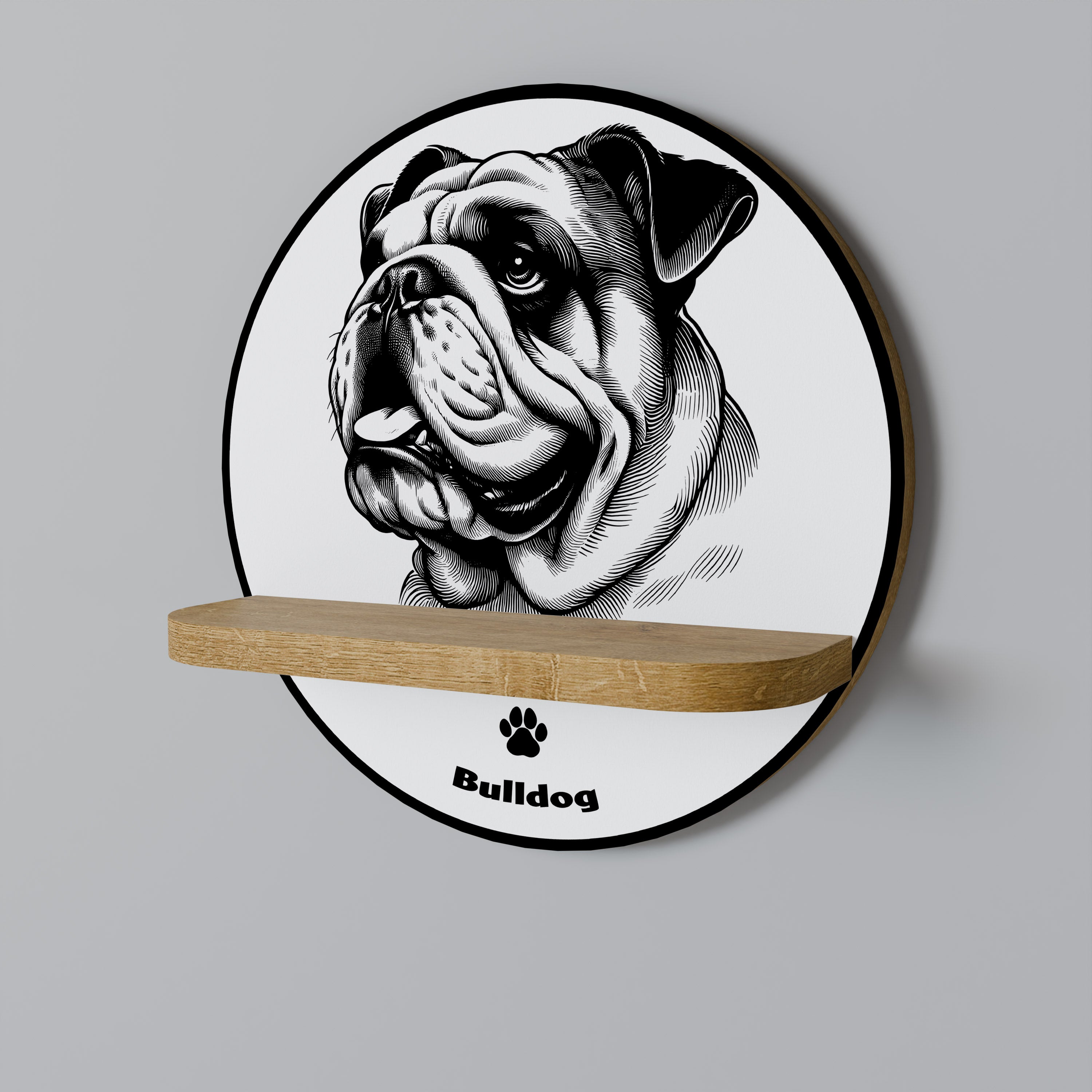 BULLDOG DOG Półka okrągła