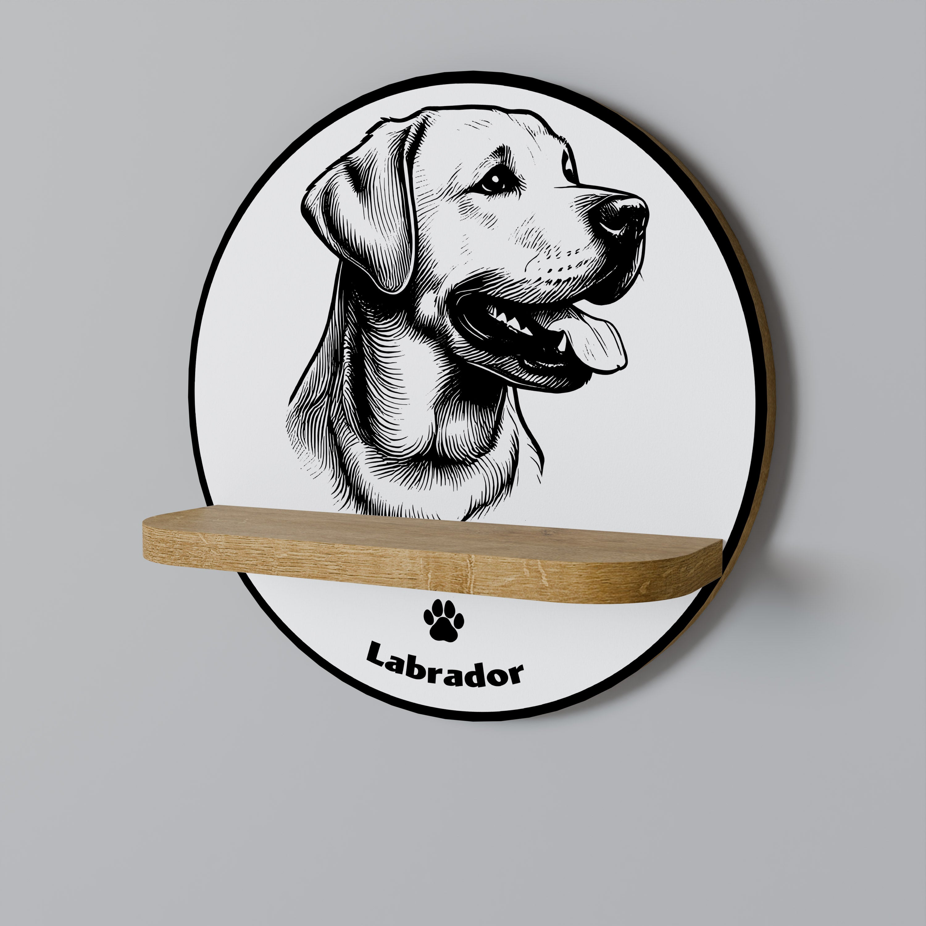 LABRADOR DOG Półka okrągła