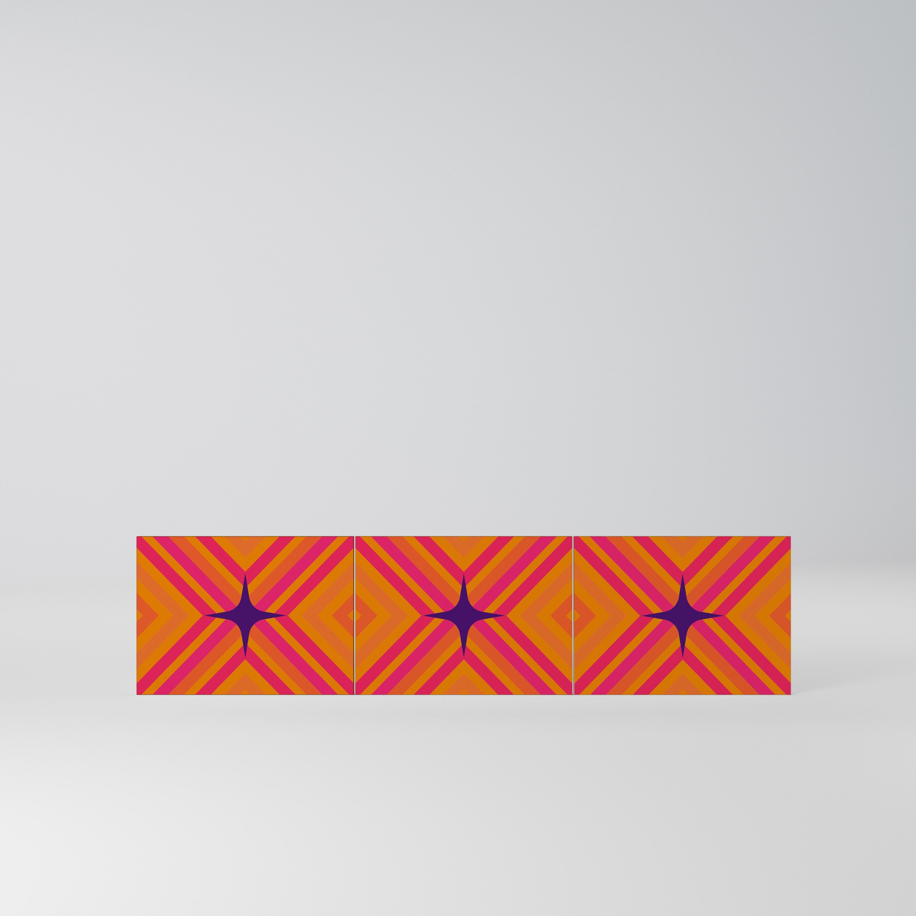 GEOMETRIC BRILLIANCE Komplet 3 frontów do szafki RTV 3-drzwiowej