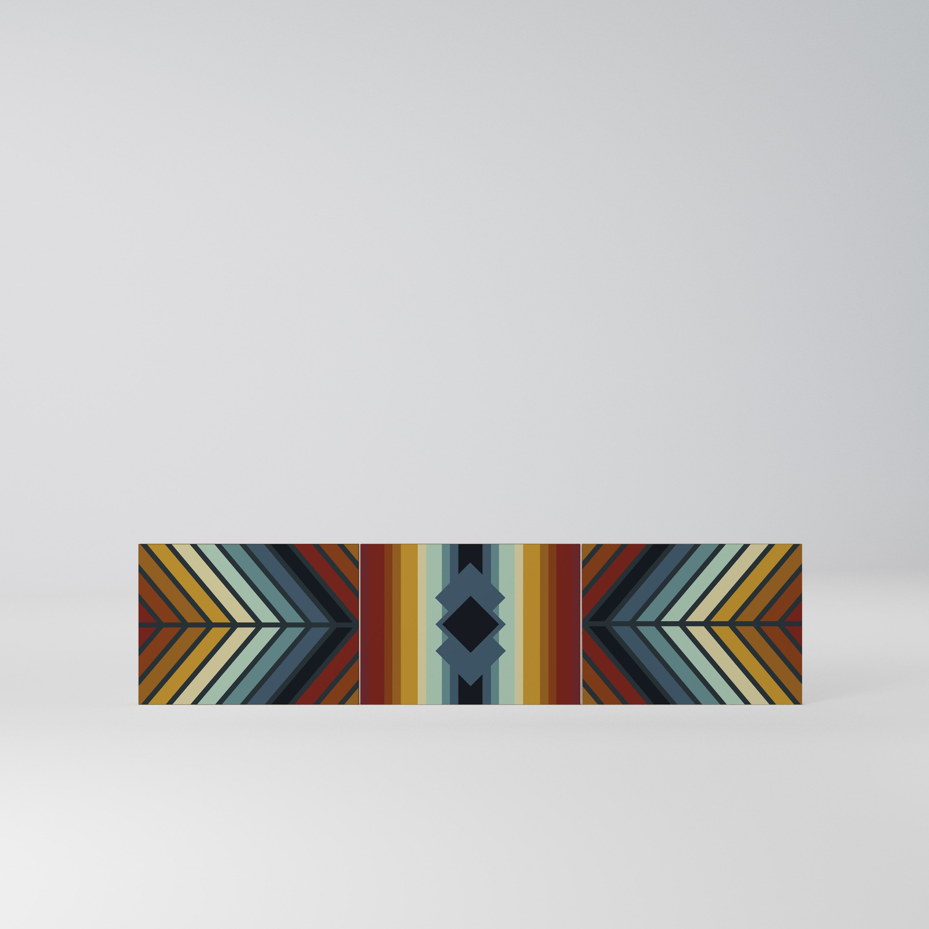 INDIGENOUS ZIGZAG Komplet 3 frontów do szafki RTV 3-drzwiowej