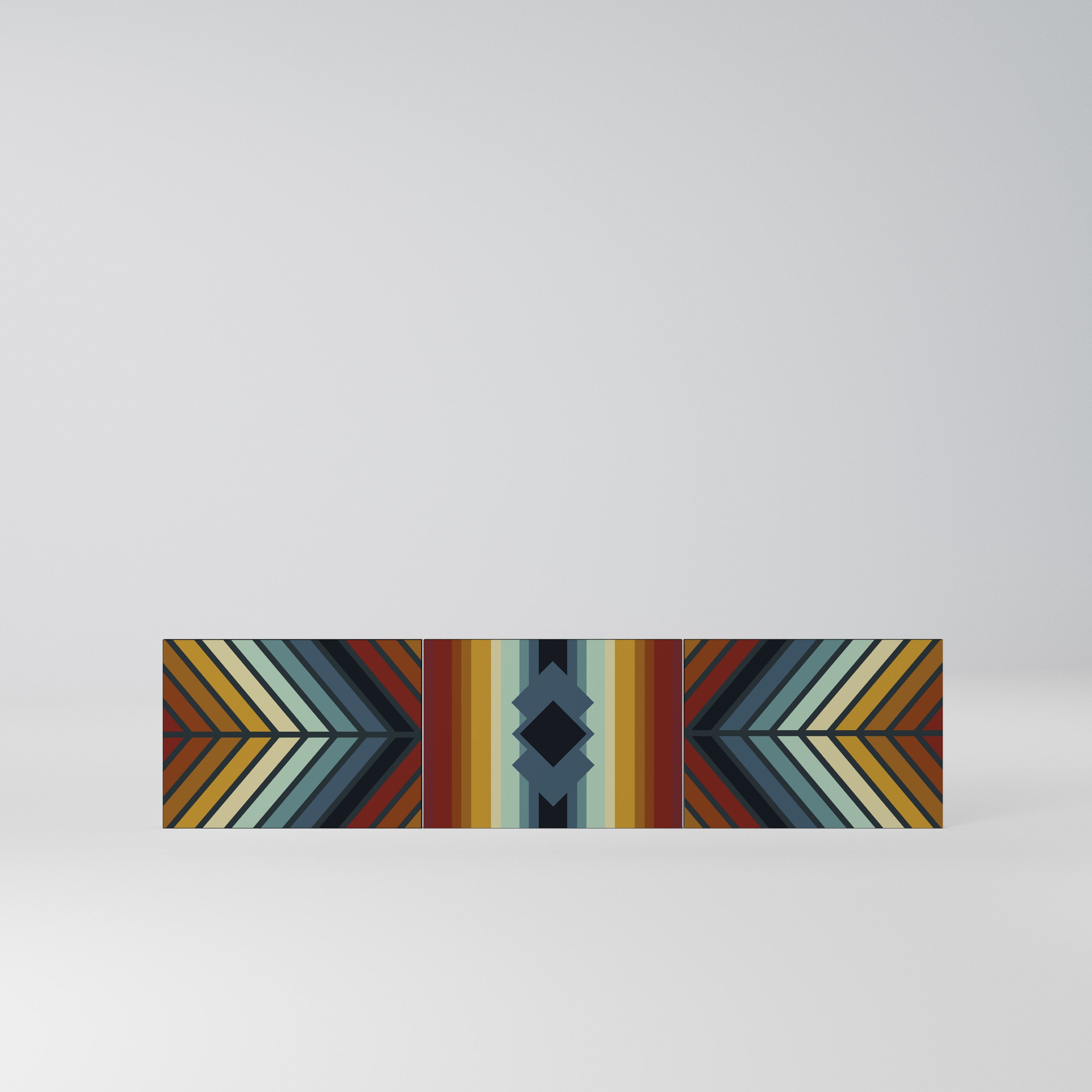 INDIGENOUS ZIGZAG Komplet 3 frontów do szafki RTV 3-drzwiowej
