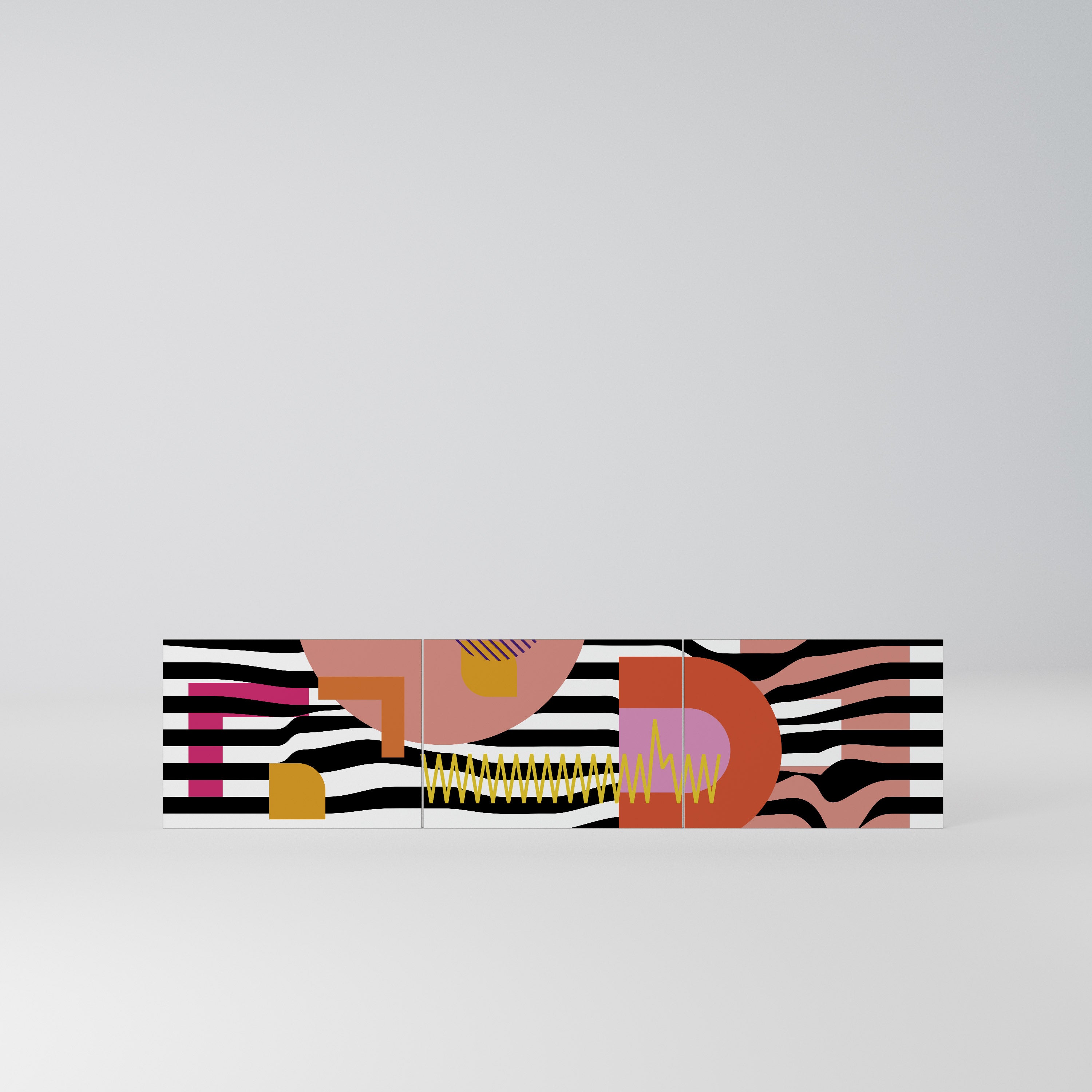 CHROMATIC ABSTRACT Komplet 3 frontów do szafki RTV 3-drzwiowej