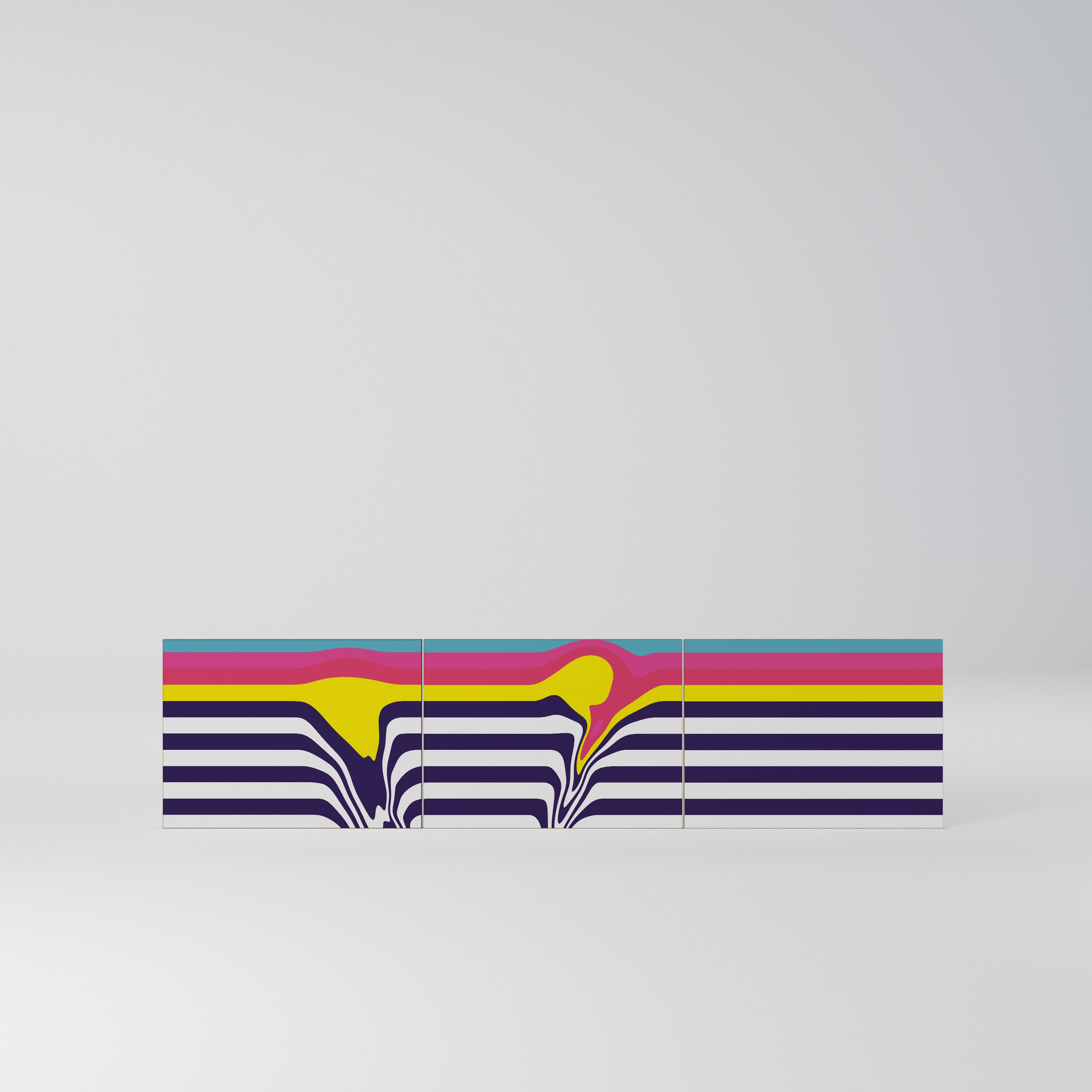 COLORFUL DIVERSION Komplet 3 frontów do szafki RTV 3-drzwiowej