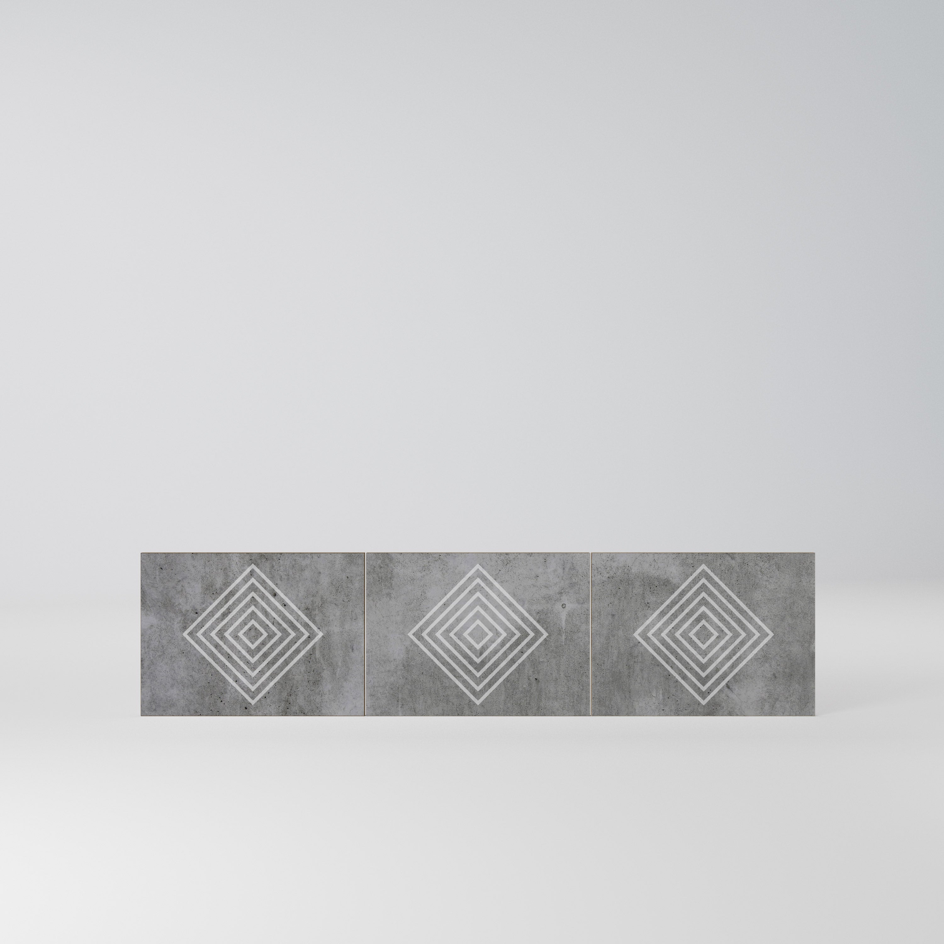 POLYGONAL ARTISTRY Komplet 3 frontów do szafki RTV 3-drzwiowej