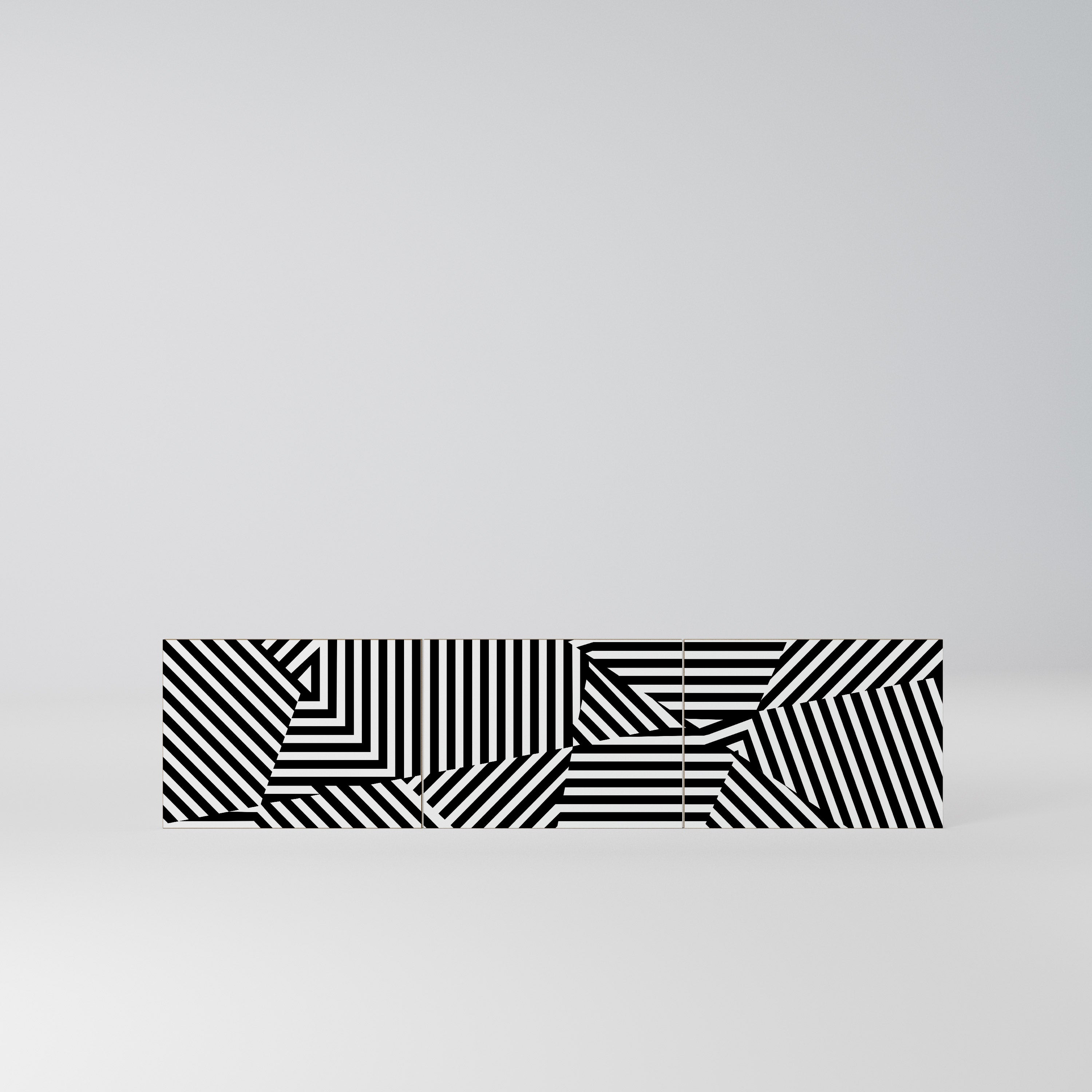 ILLUSIONARY LATTICE Komplet 3 frontów do szafki RTV 3-drzwiowej