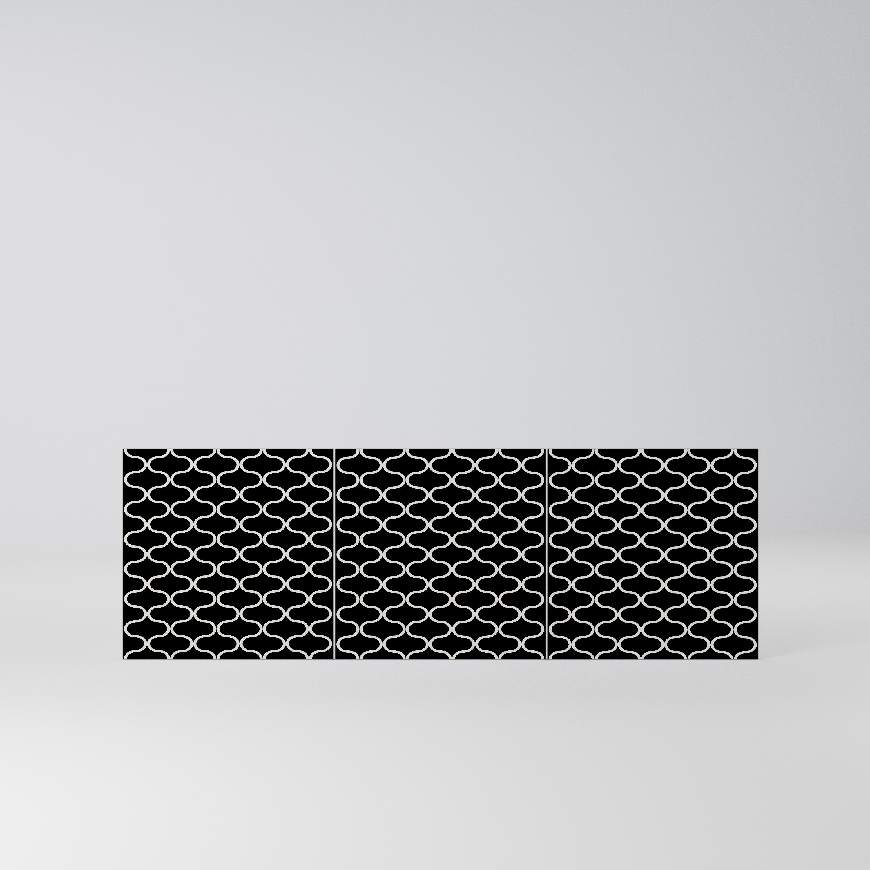TESSELATED BLACKNESS Komplet 3 frontów do komody 3-drzwiowej