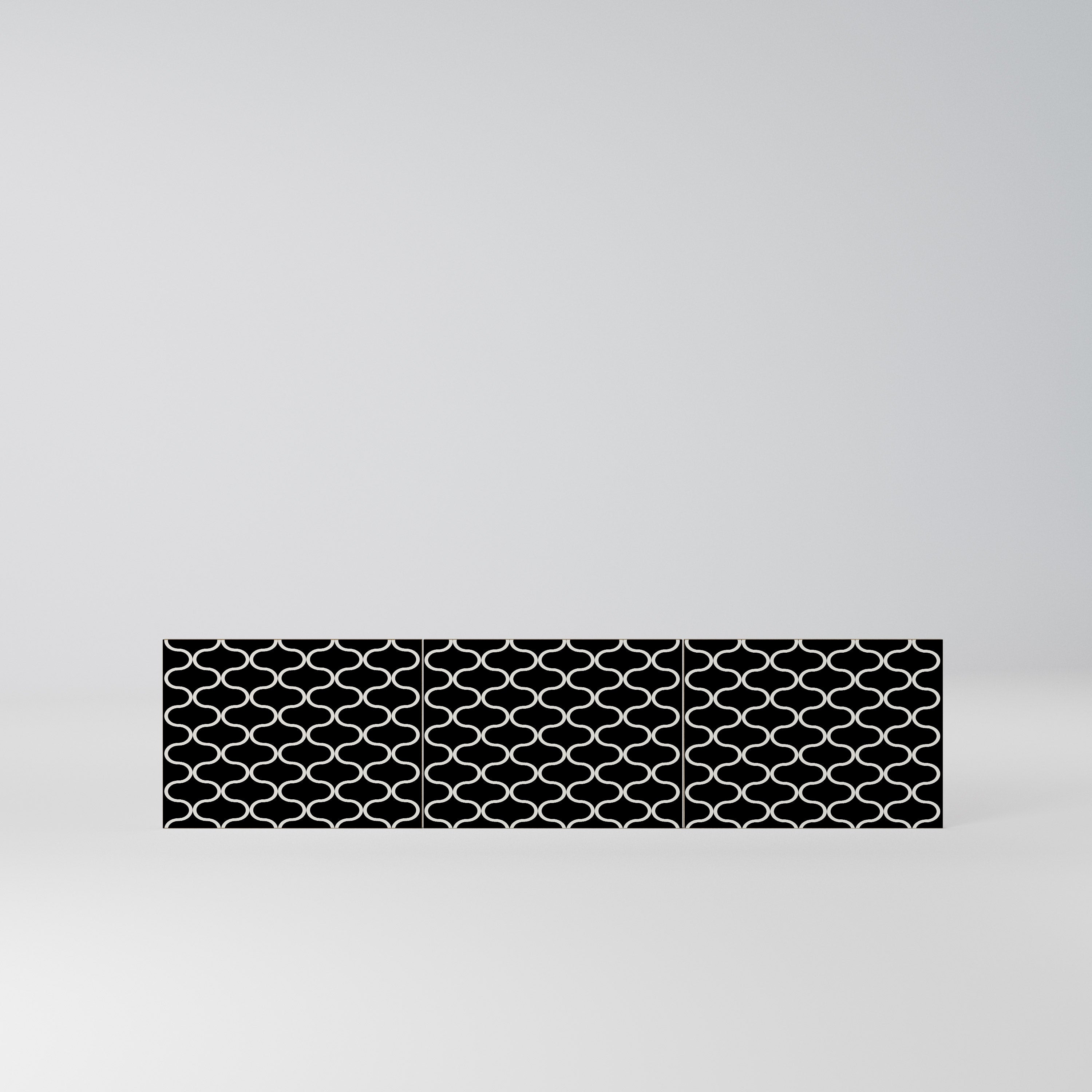 TESSELATED BLACKNESS Komplet 3 frontów do szafki RTV 3-drzwiowej