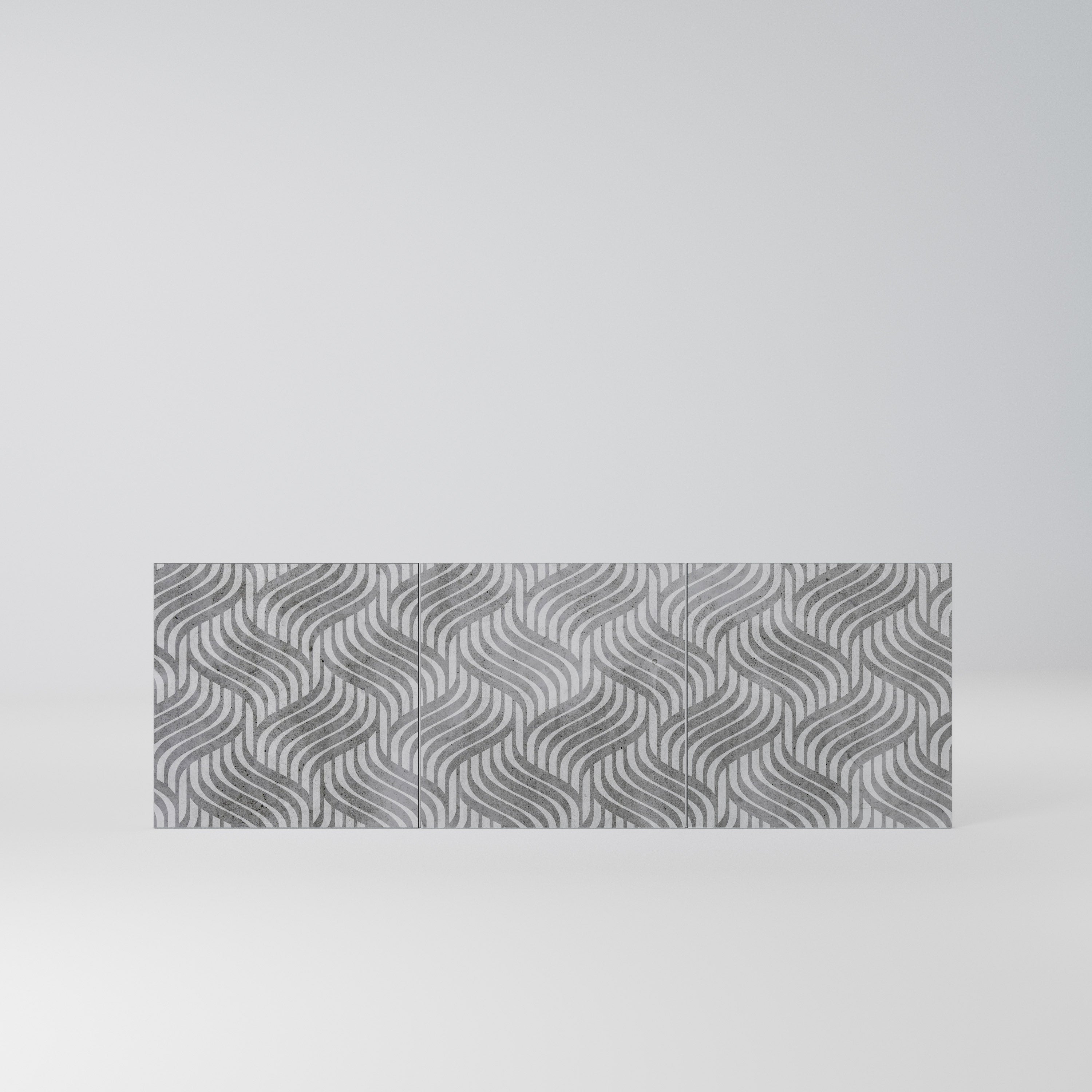 CONCRETE MOVEMENT Komplet 3 frontów do komody 3-drzwiowej