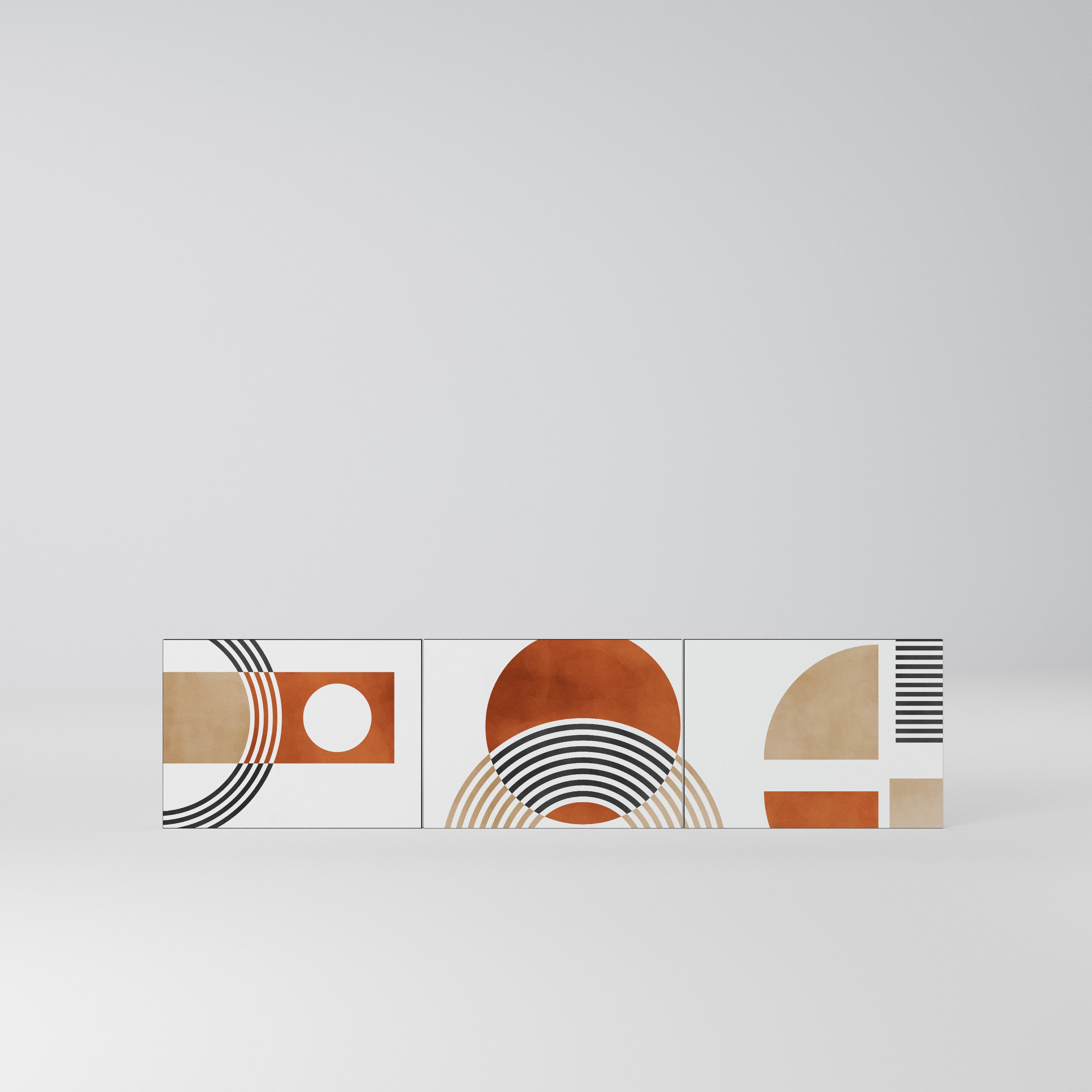 CIRCLE RHYTM Komplet 3 frontów do szafki RTV 3-drzwiowej