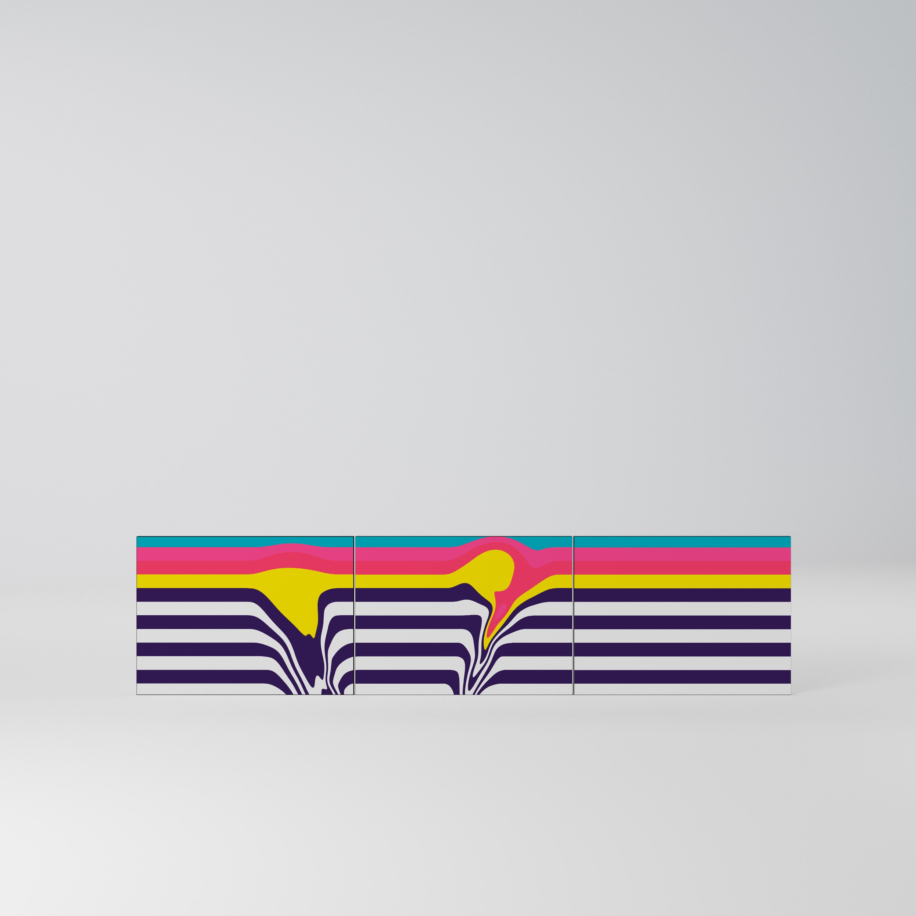 TONE COLLAPSE Komplet 3 frontów do szafki RTV 3-drzwiowej