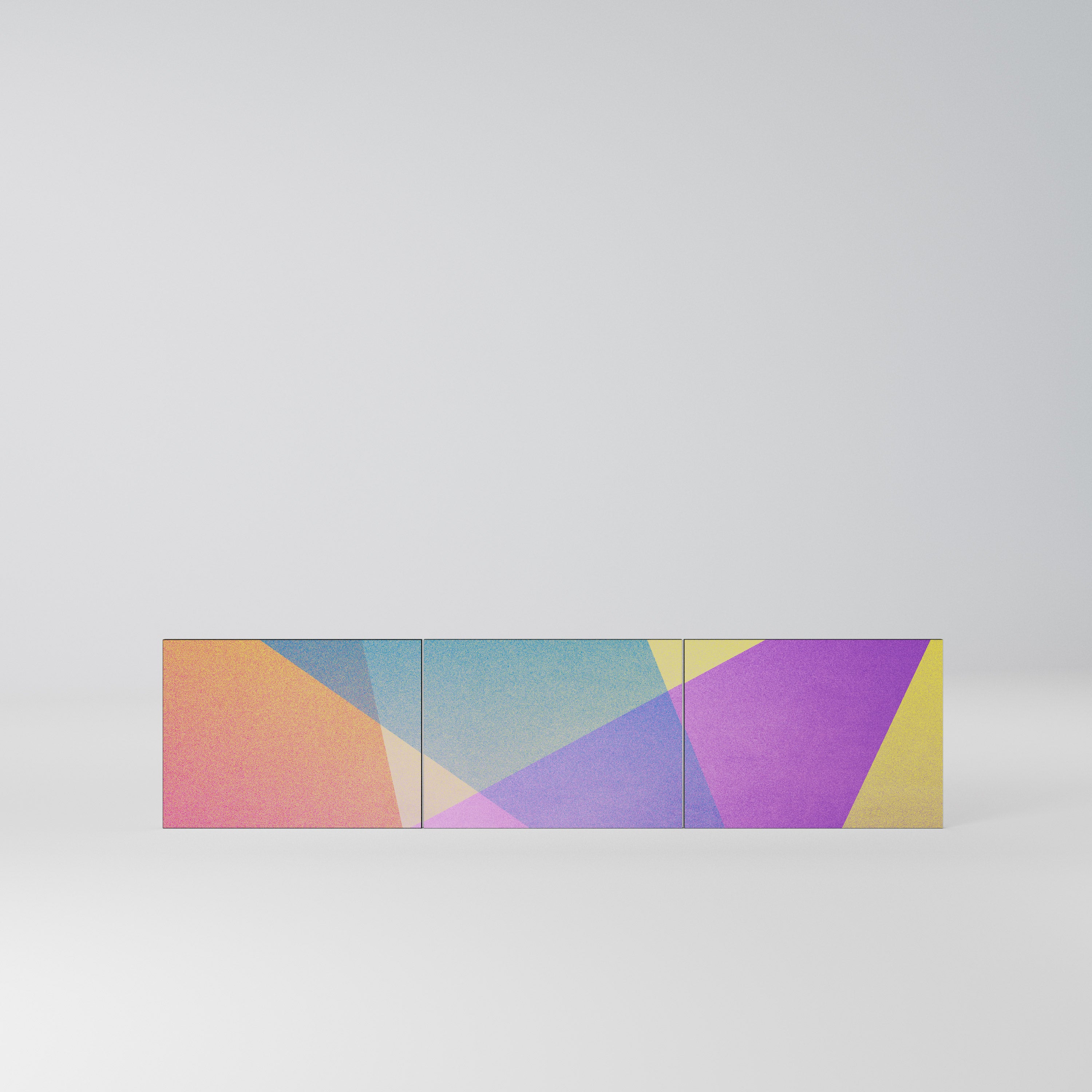 BRIGHT GEOMETRY Komplet 3 frontów do szafki RTV 3-drzwiowej