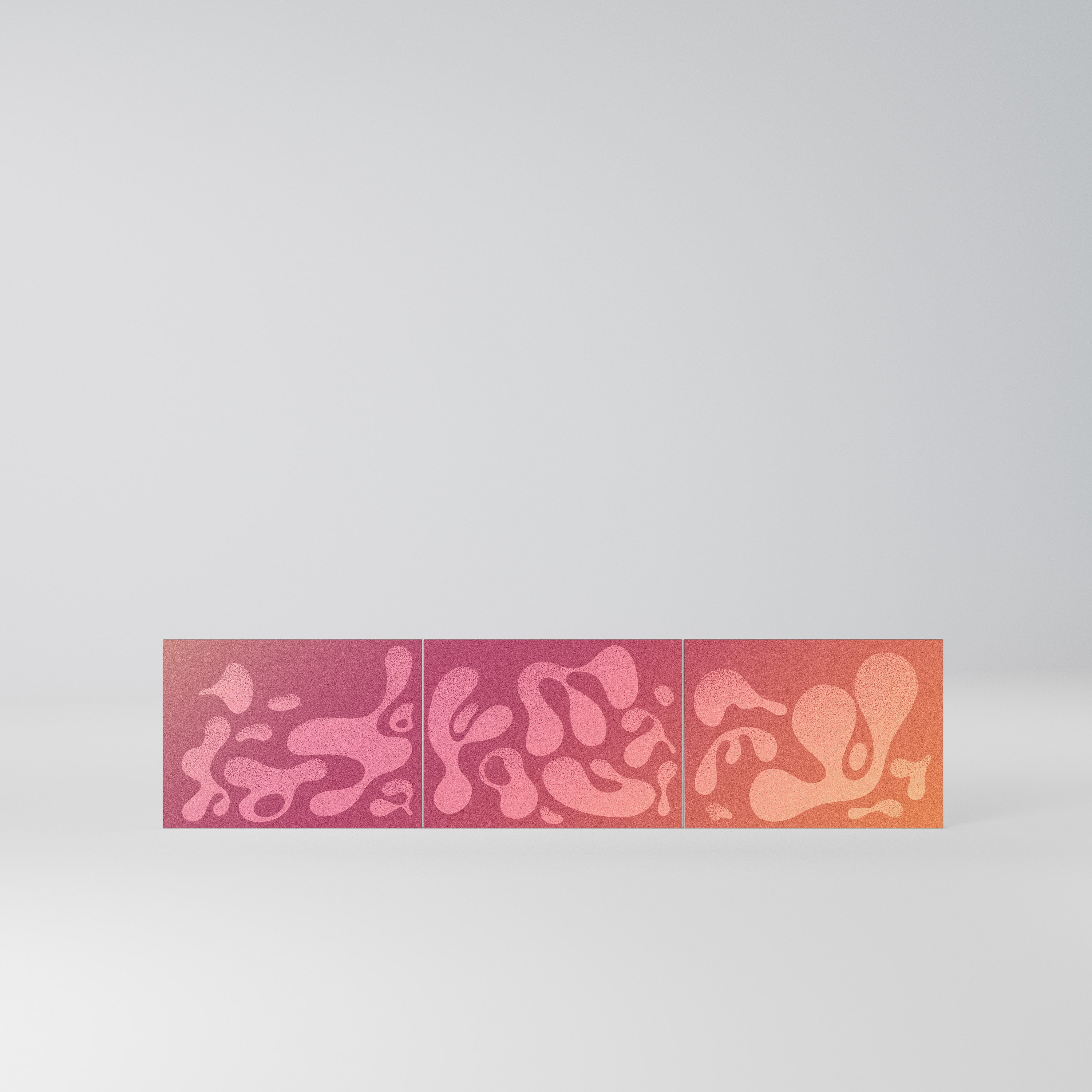 IRREGULAR PINK Komplet 3 frontów do szafki RTV 3-drzwiowej