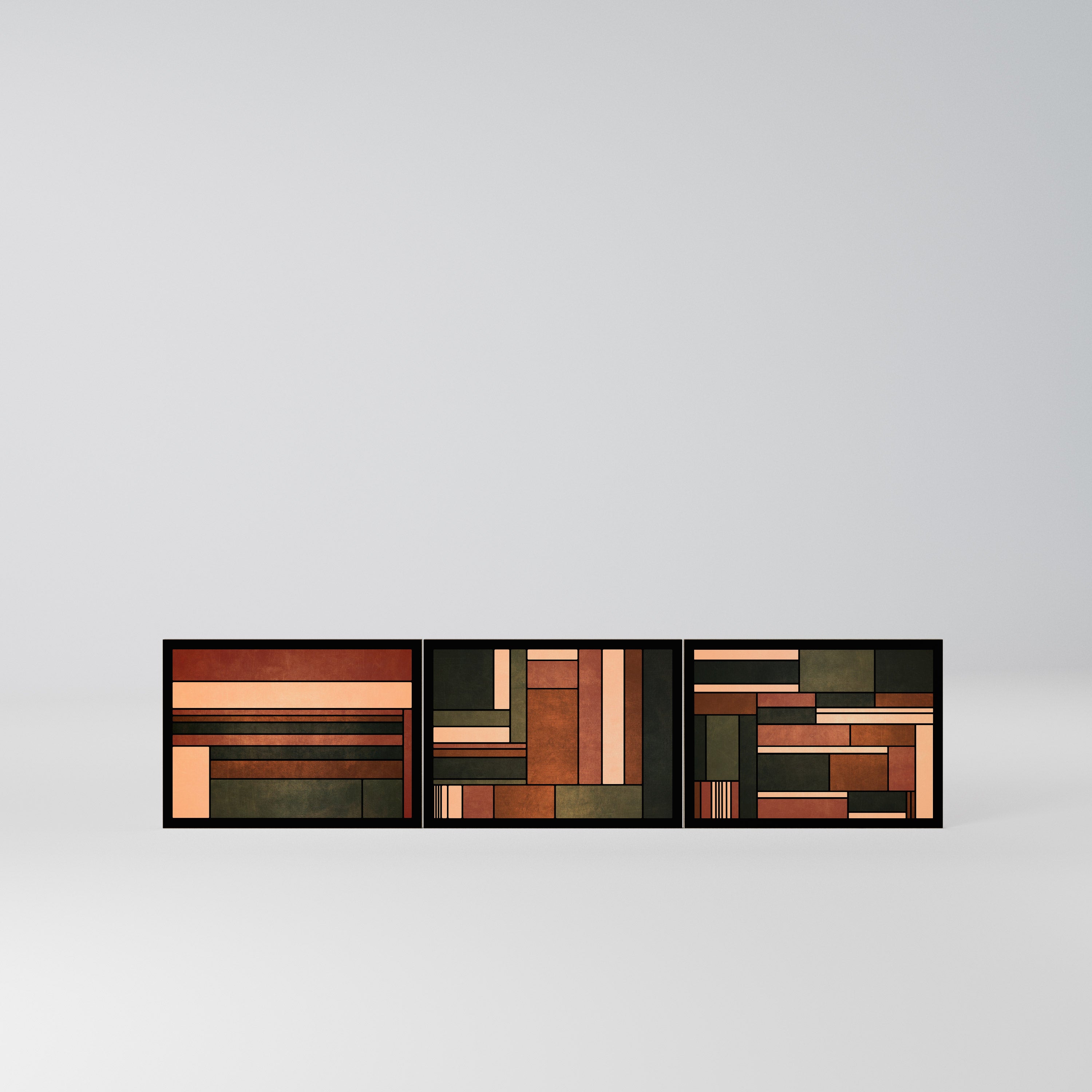 FIGURES OF NATURE Komplet 3 frontów do szafki RTV 3-drzwiowej