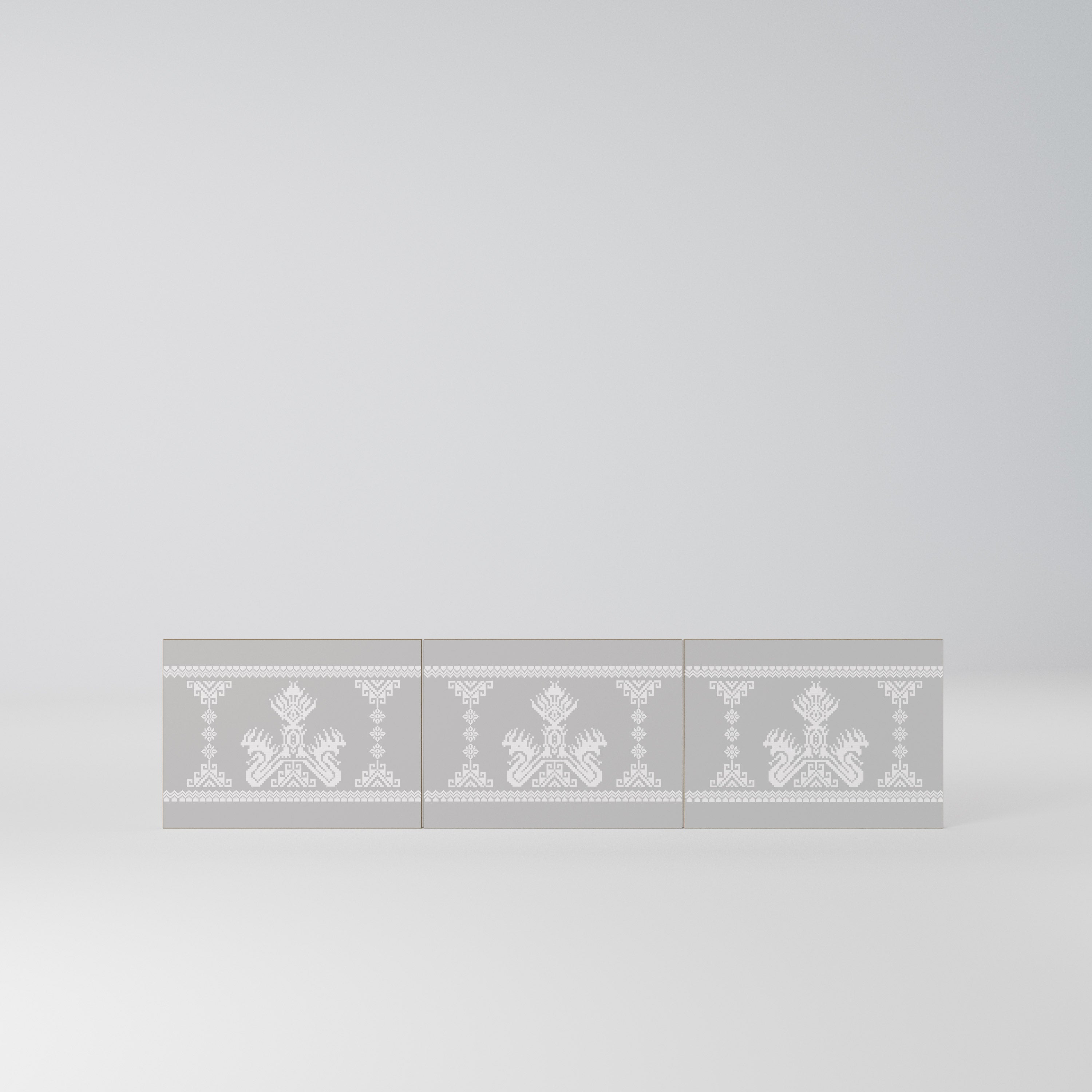 THAI GRAY Komplet 3 frontów do szafki RTV 3-drzwiowej