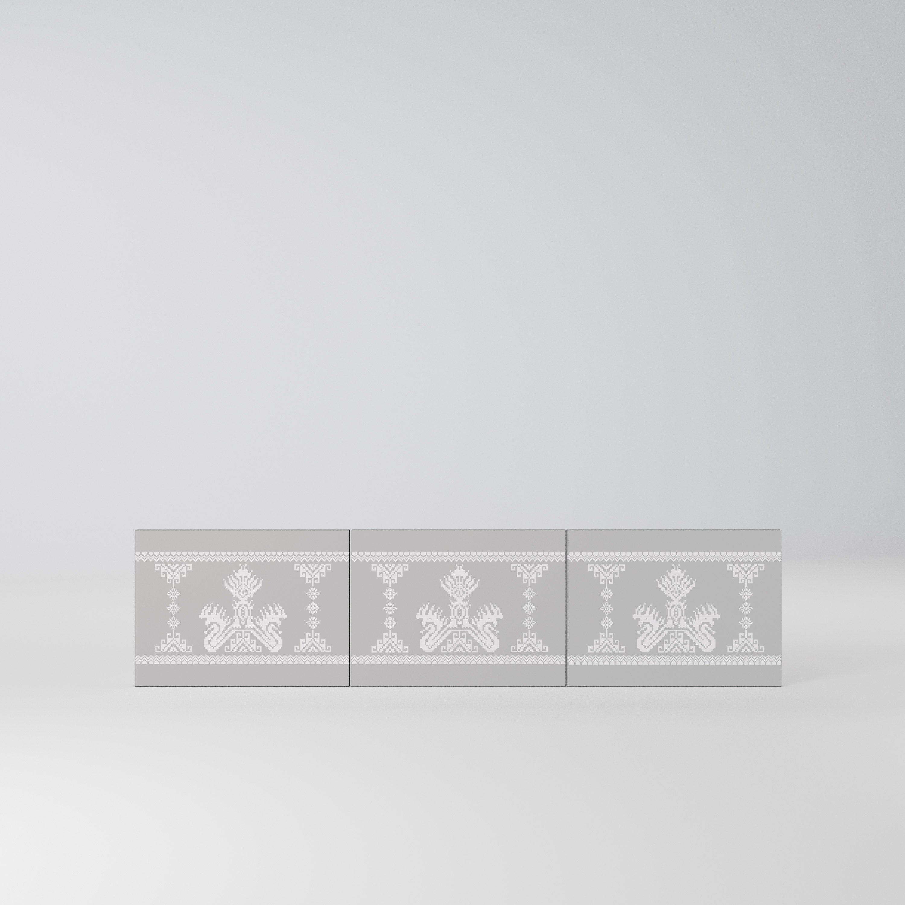 THAI GRAY Komplet 3 frontów do szafki RTV 3-drzwiowej