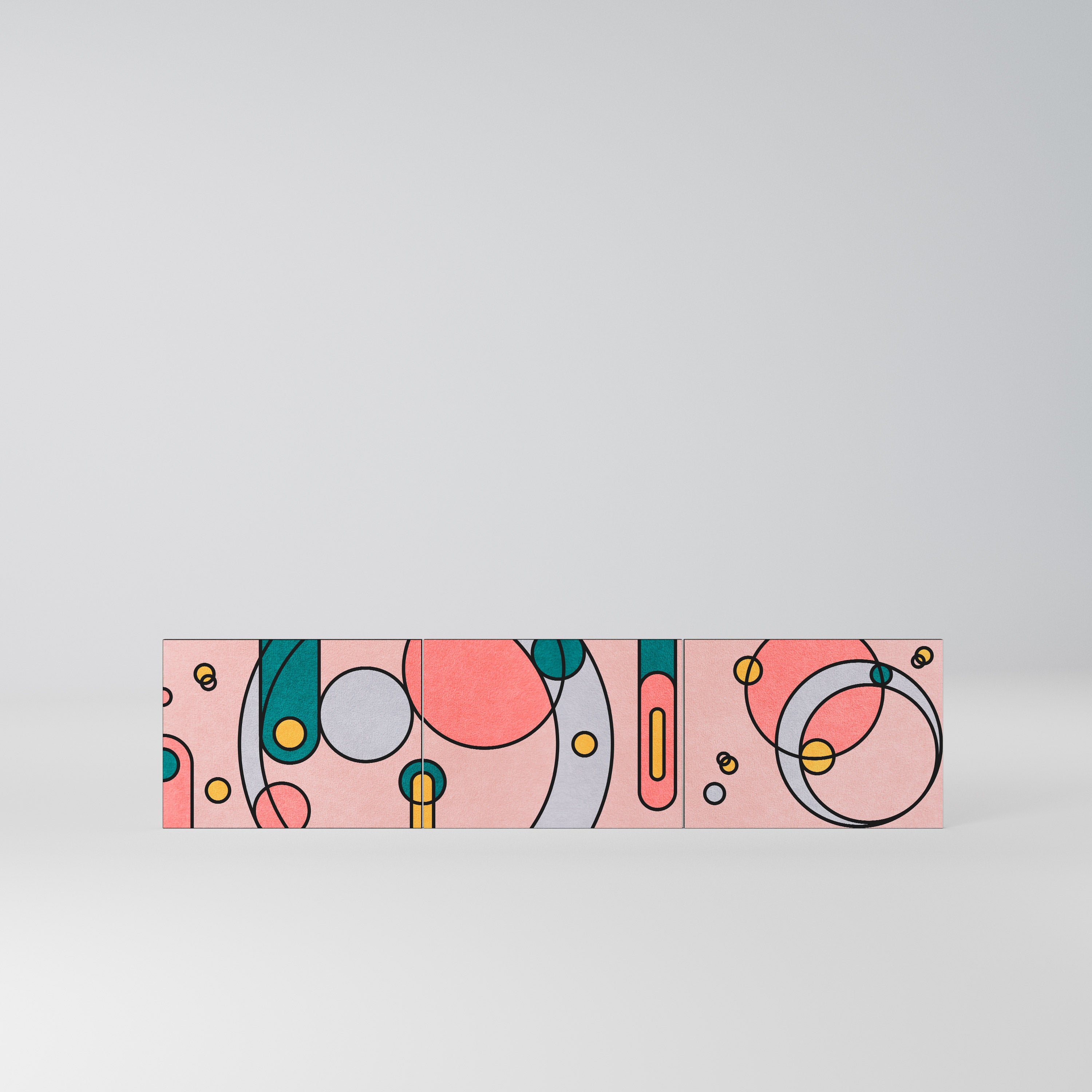 GOSSAMER ECHOES Komplet 3 frontów do szafki RTV 3-drzwiowej