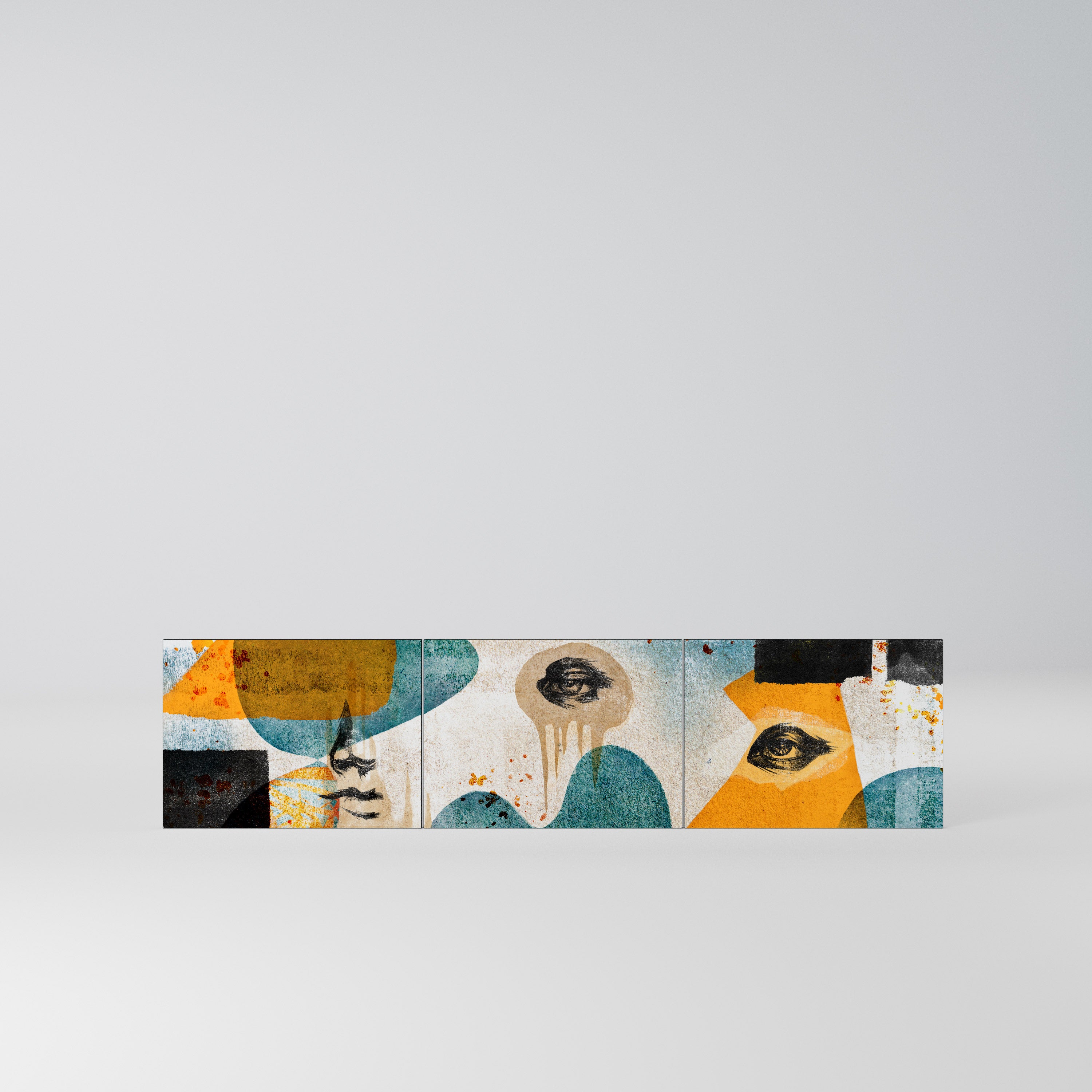 ABSTRACT FACES Komplet 3 frontów do szafki RTV 3-drzwiowej