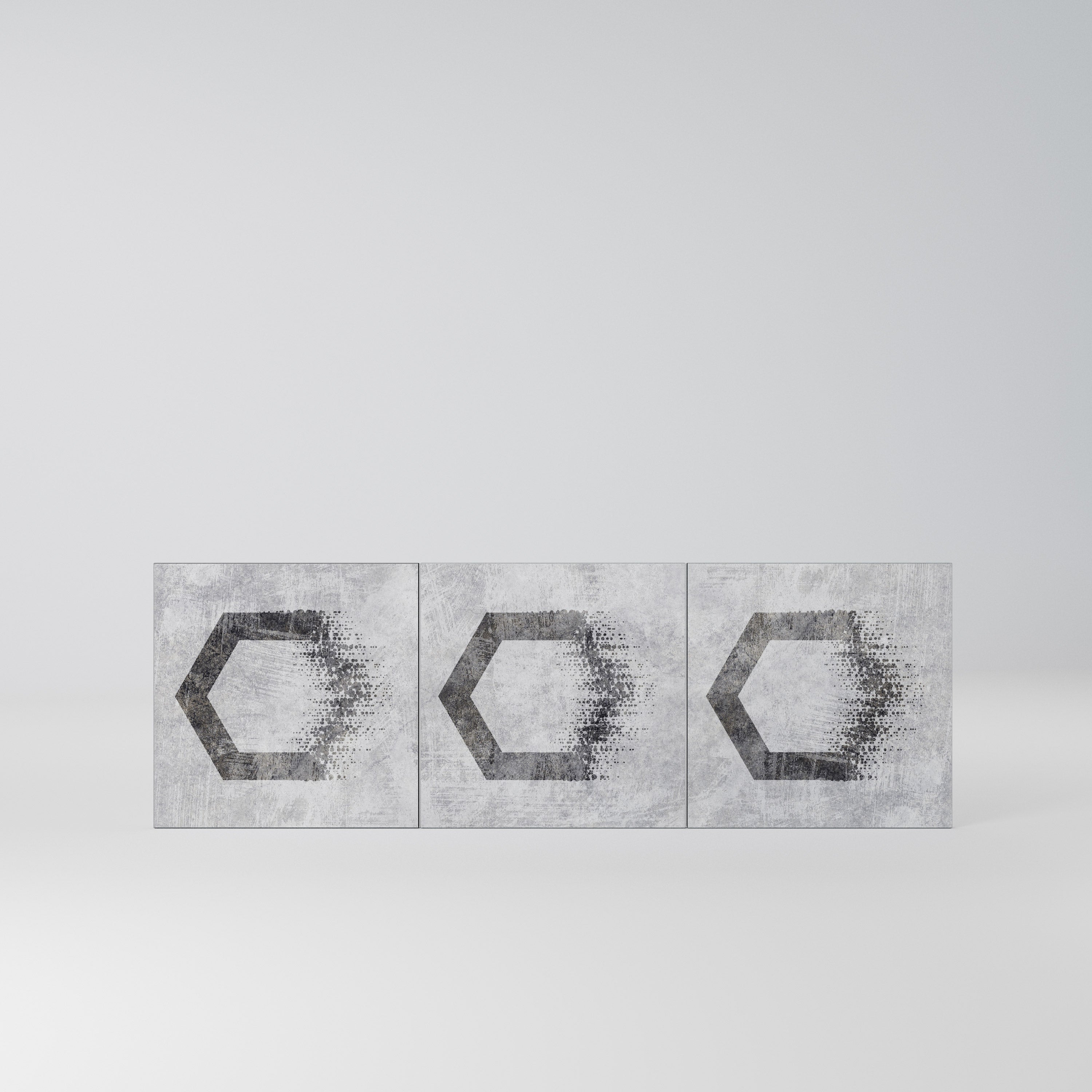 HEXAGONAL FIGURES Komplet 3 frontów do komody 3-drzwiowej