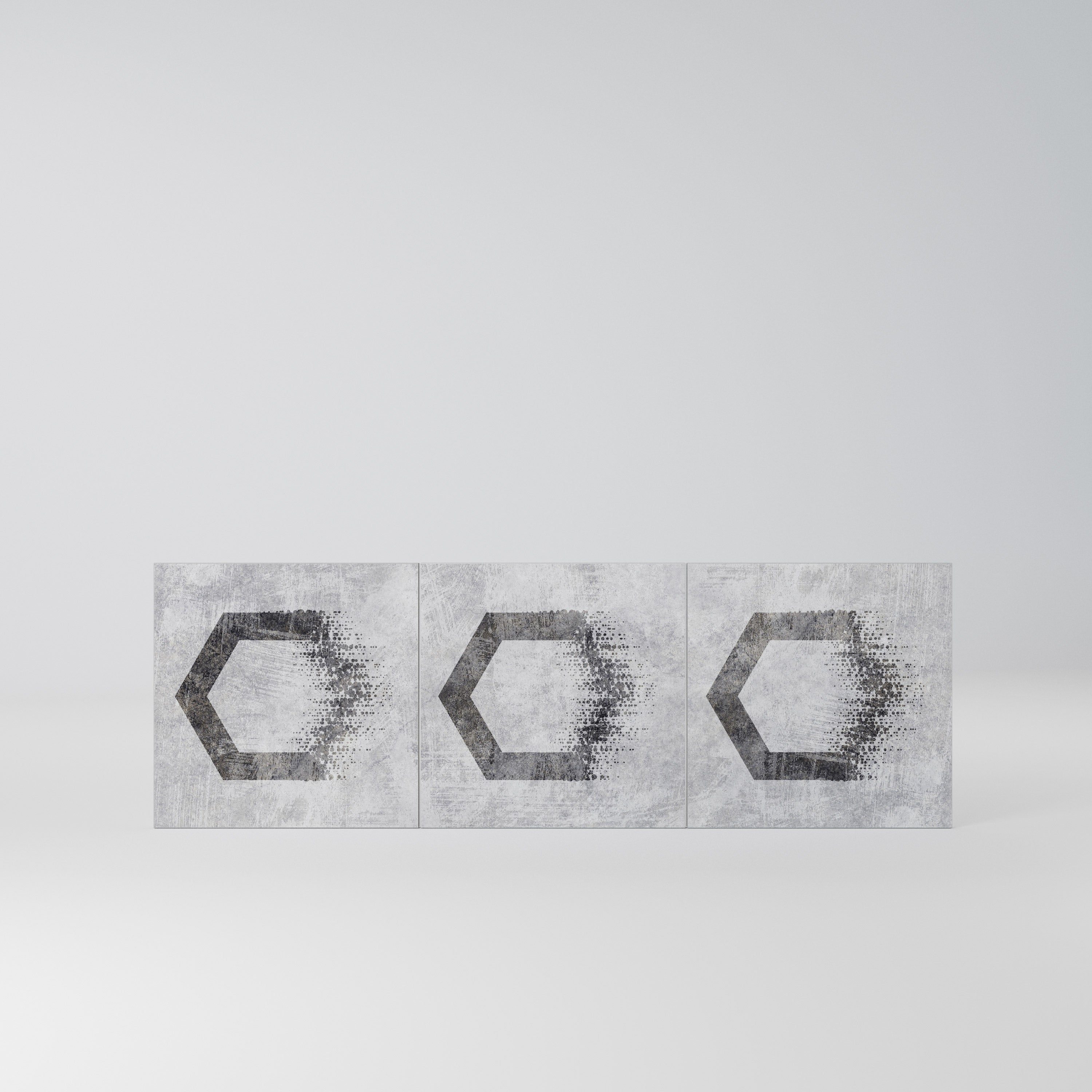 HEXAGONAL FIGURES Komplet 3 frontów do komody 3-drzwiowej