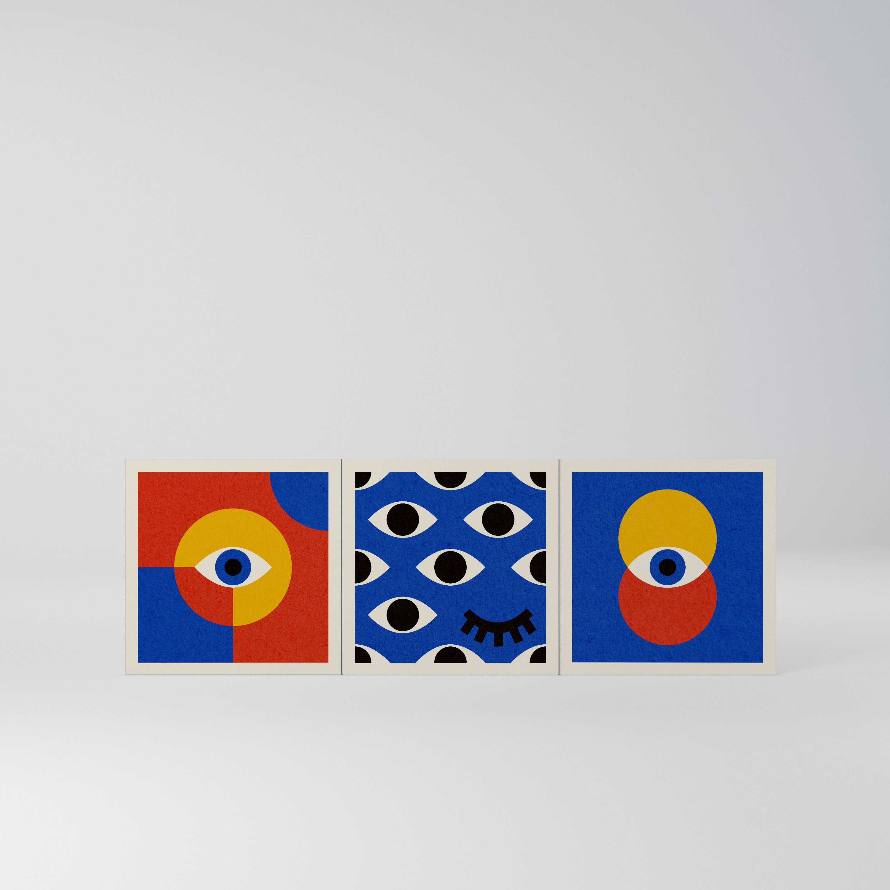 GEOMETRIC EYES Komplet 3 frontów do komody 3-drzwiowej