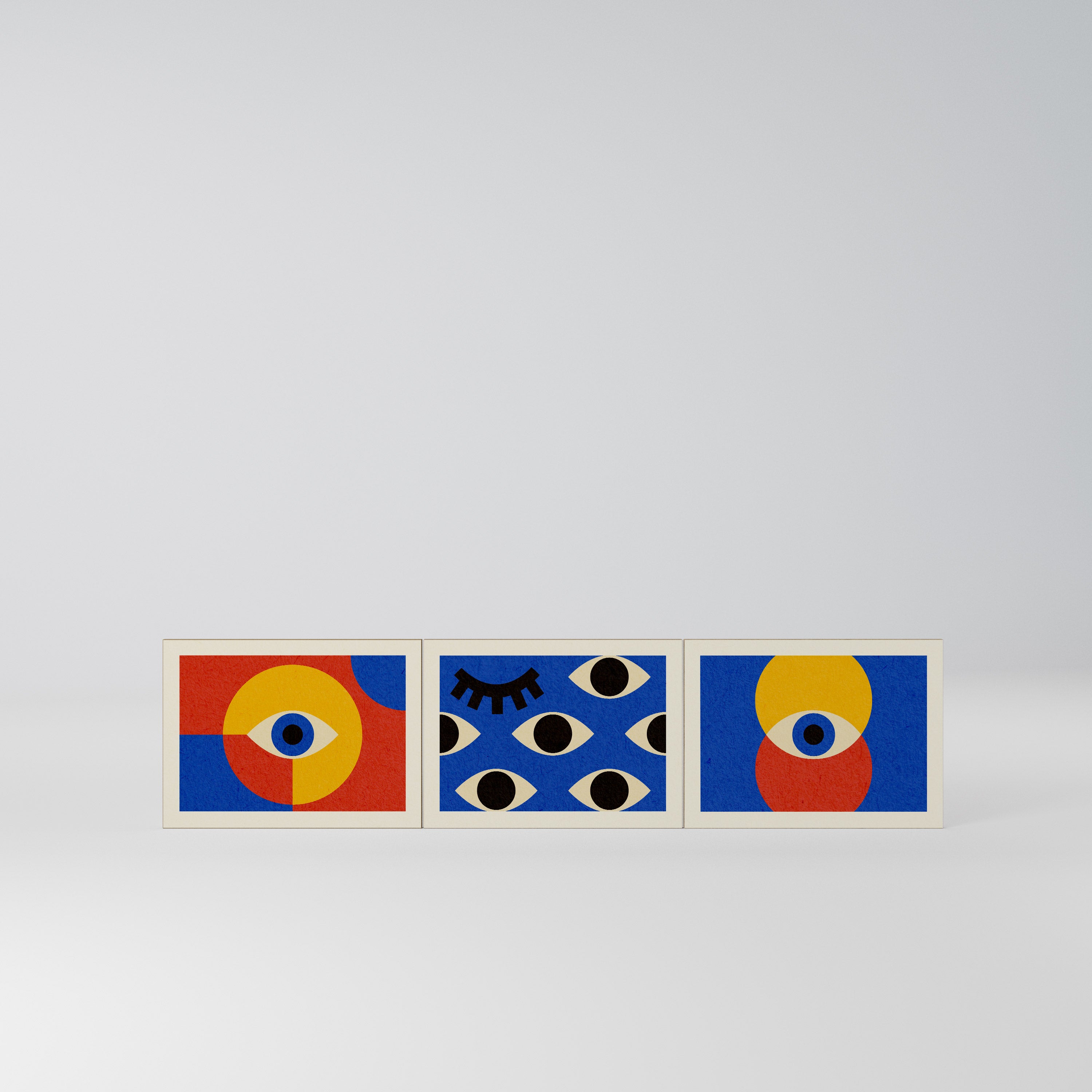 GEOMETRIC EYES Komplet 3 frontów do szafki RTV 3-drzwiowej