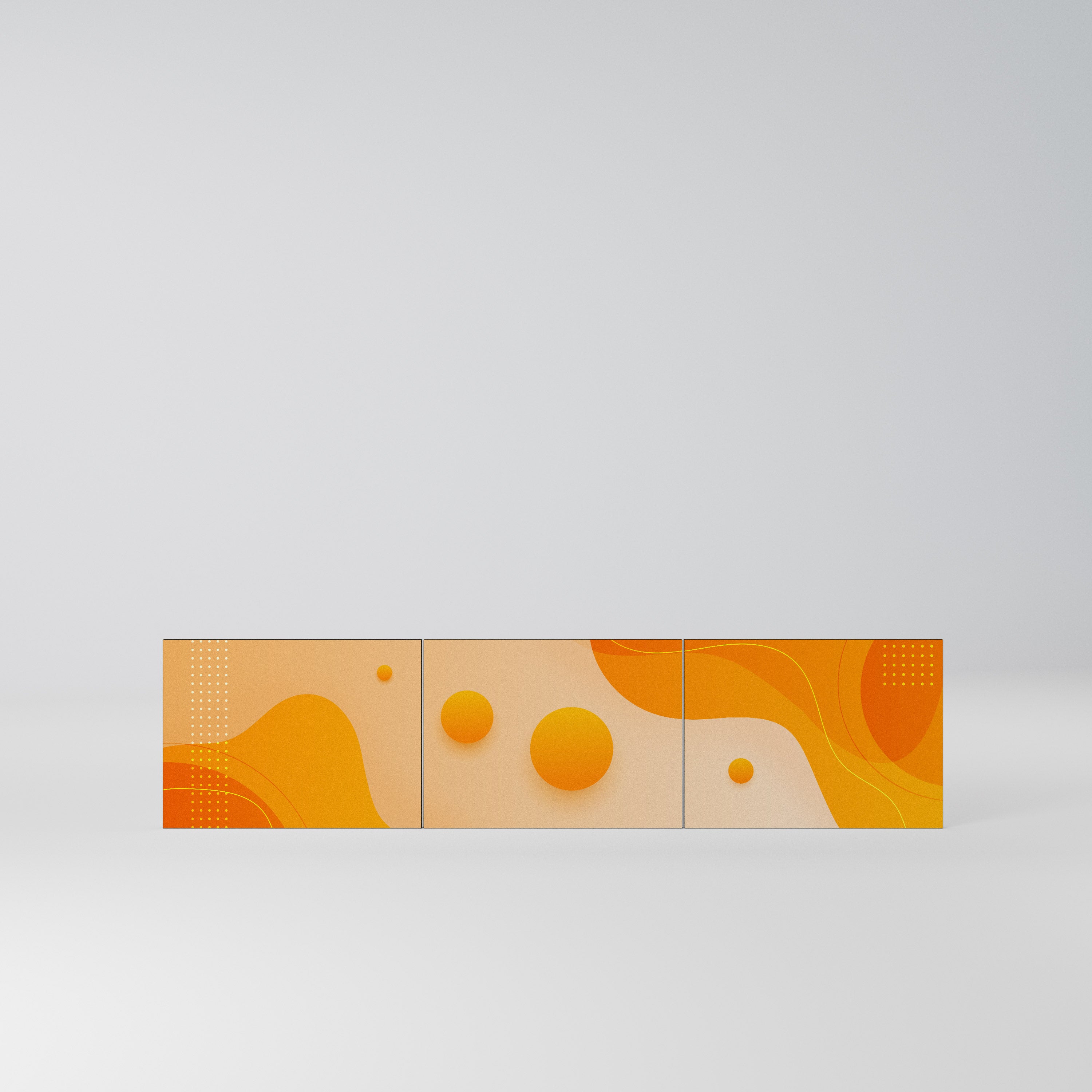 ORANGE ARRANGEMENT Komplet 3 frontów do szafki RTV 3-drzwiowej