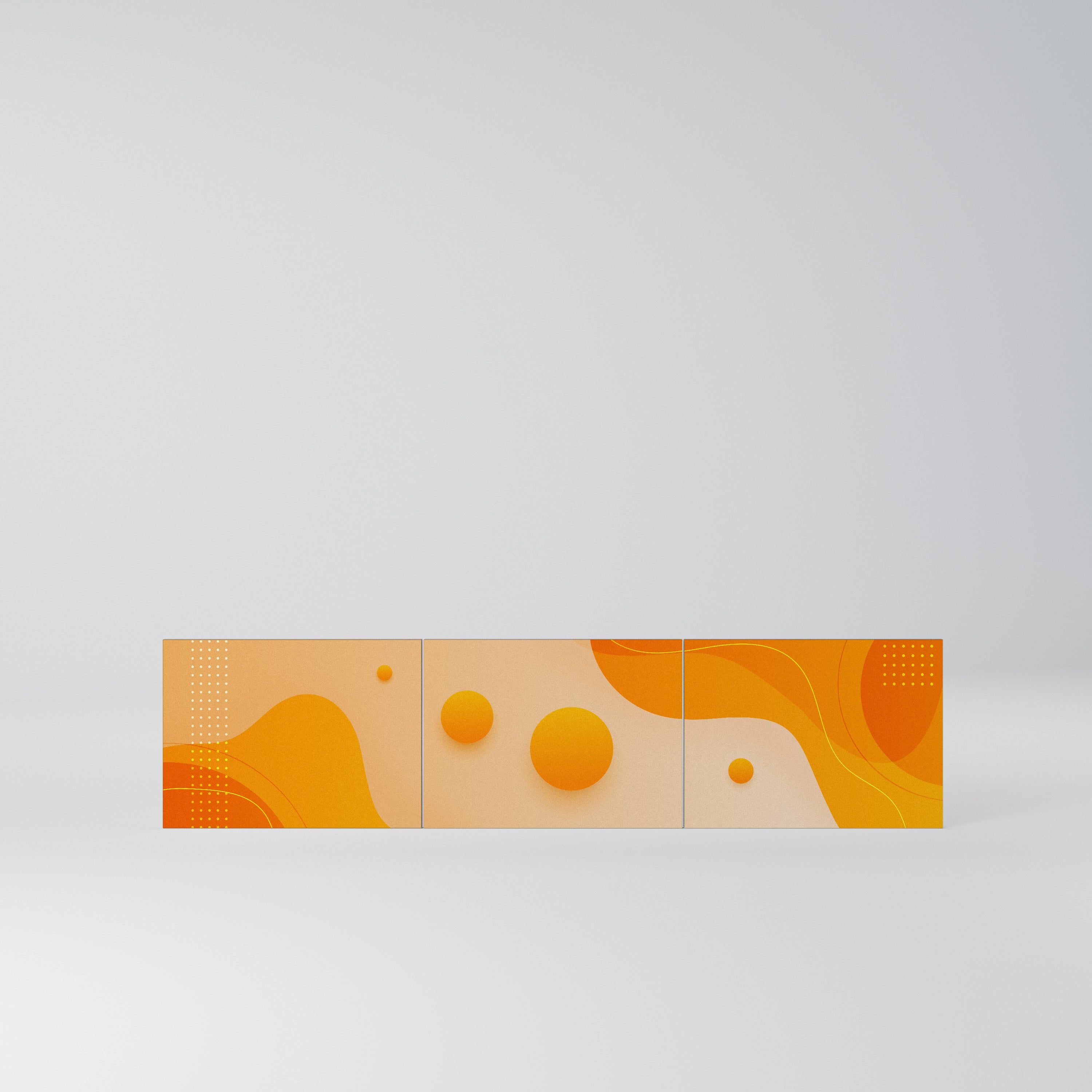 ORANGE ARRANGEMENT Komplet 3 frontów do szafki RTV 3-drzwiowej