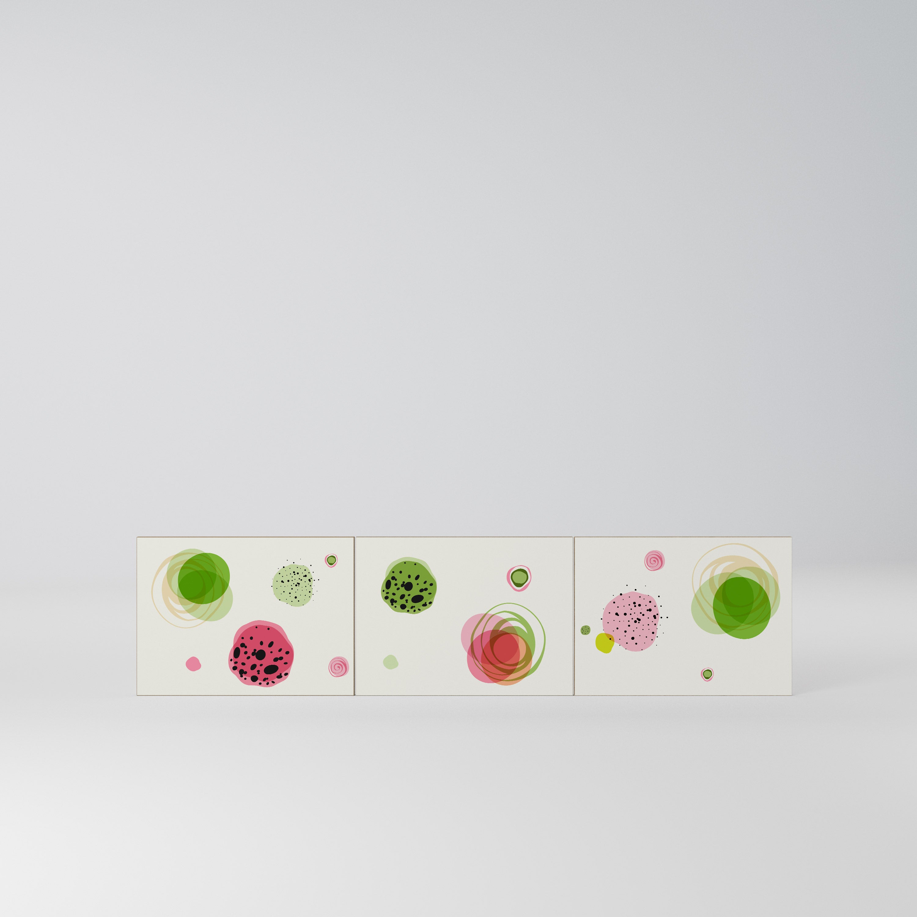 COLORFUL COSMOS Komplet 3 frontów do szafki RTV 3-drzwiowej