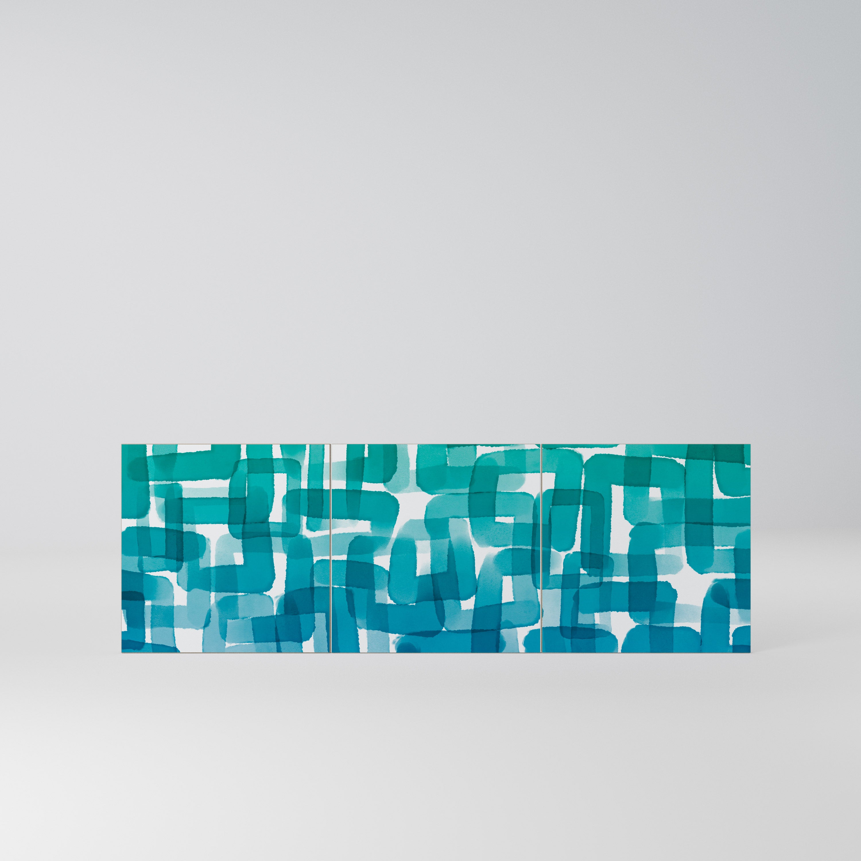 TURQUOISE RECTANGLES Komplet 3 frontów do komody 3-drzwiowej