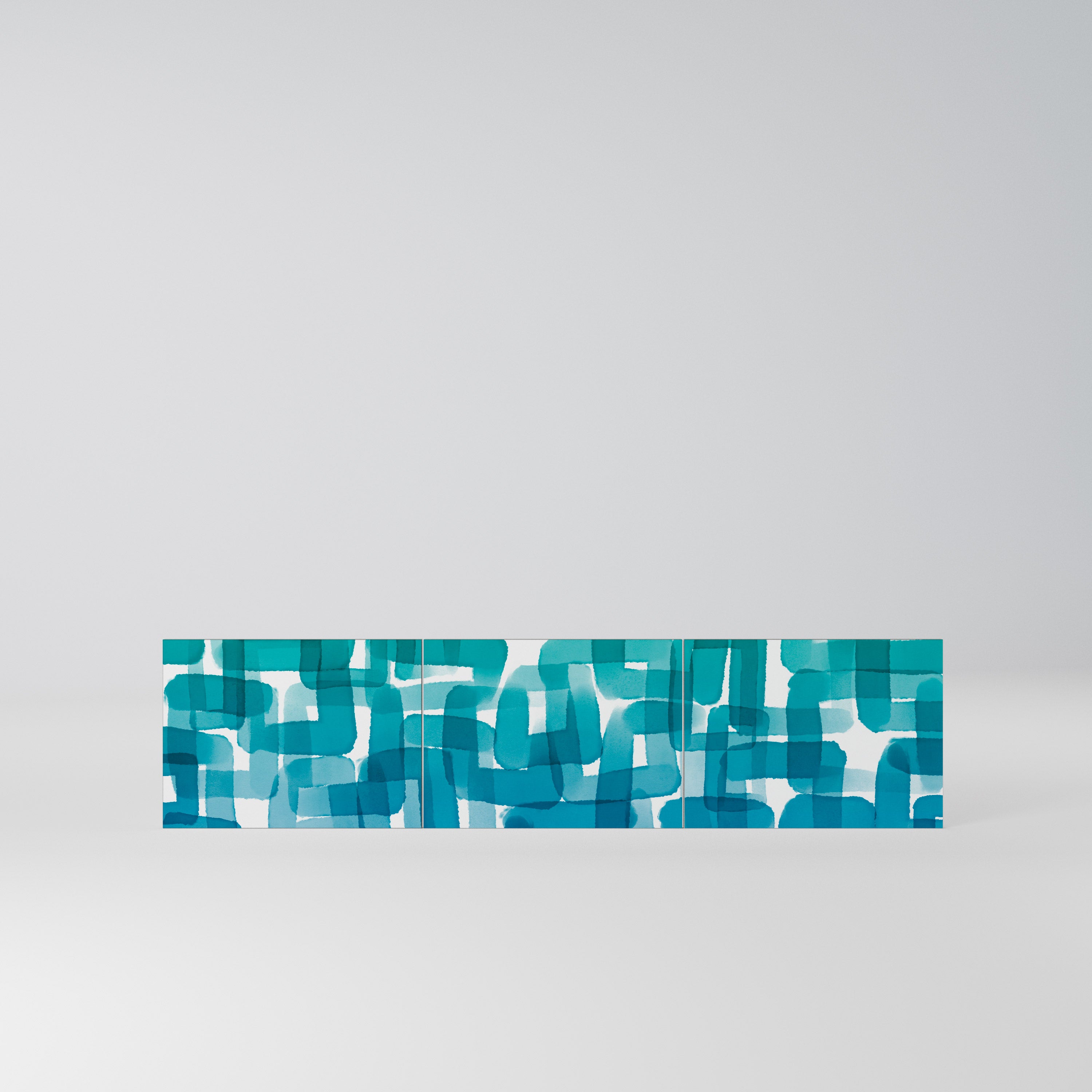 TURQUOISE RECTANGLES Komplet 3 frontów do szafki RTV 3-drzwiowej