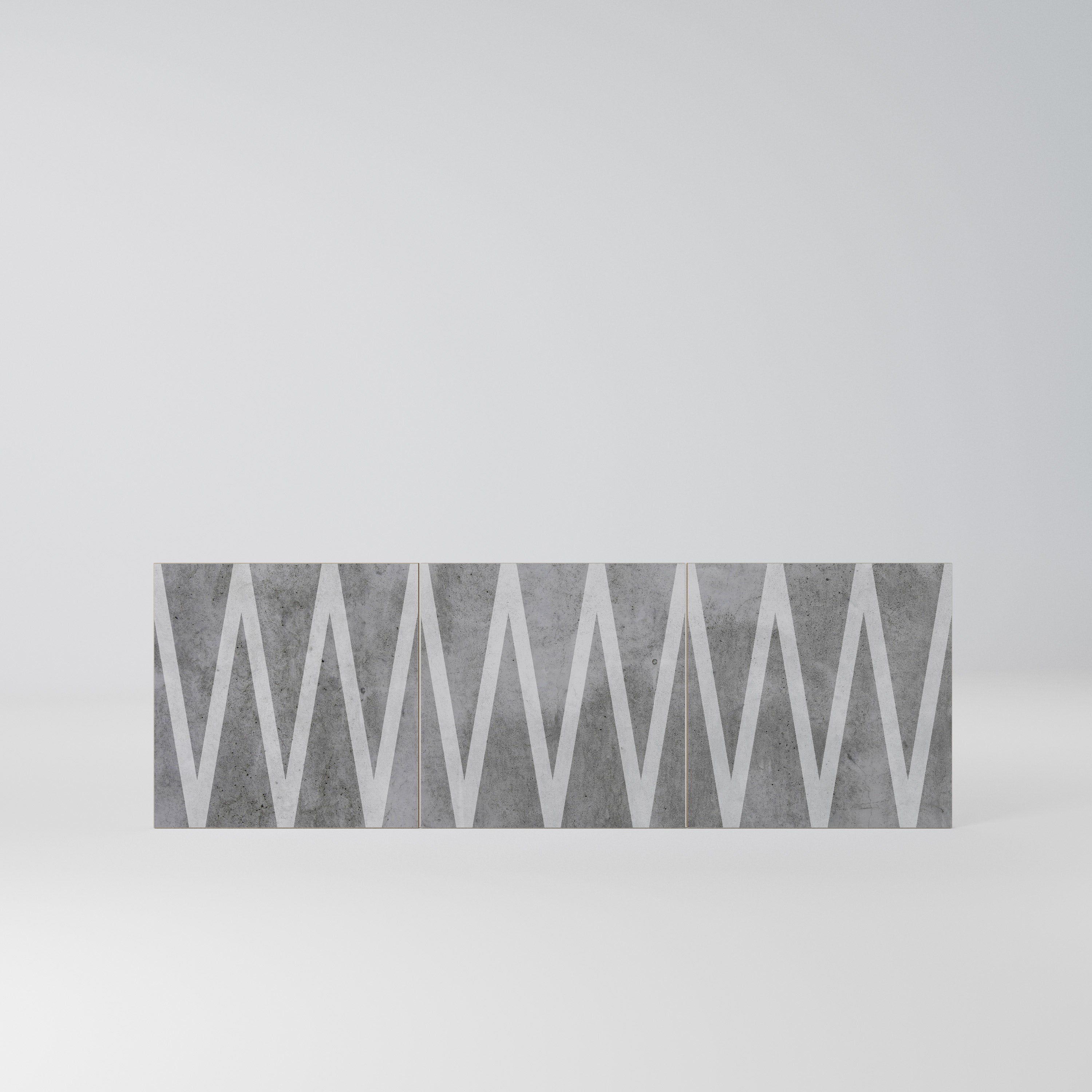 SOLID ZIG ZAG Komplet 3 frontów do komody 3-drzwiowej