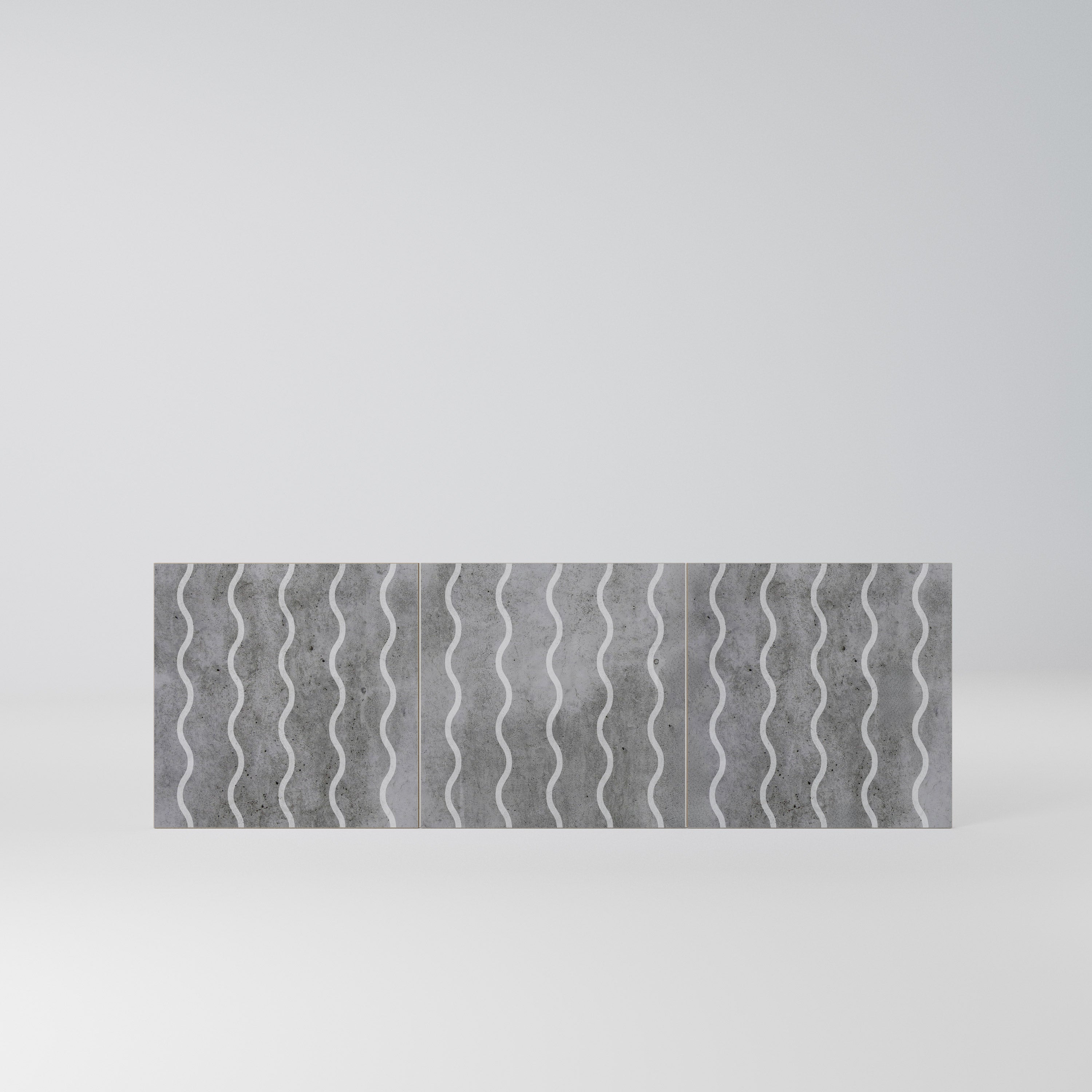 WAVES OF CONCRETE Komplet 3 frontów do komody 3-drzwiowej