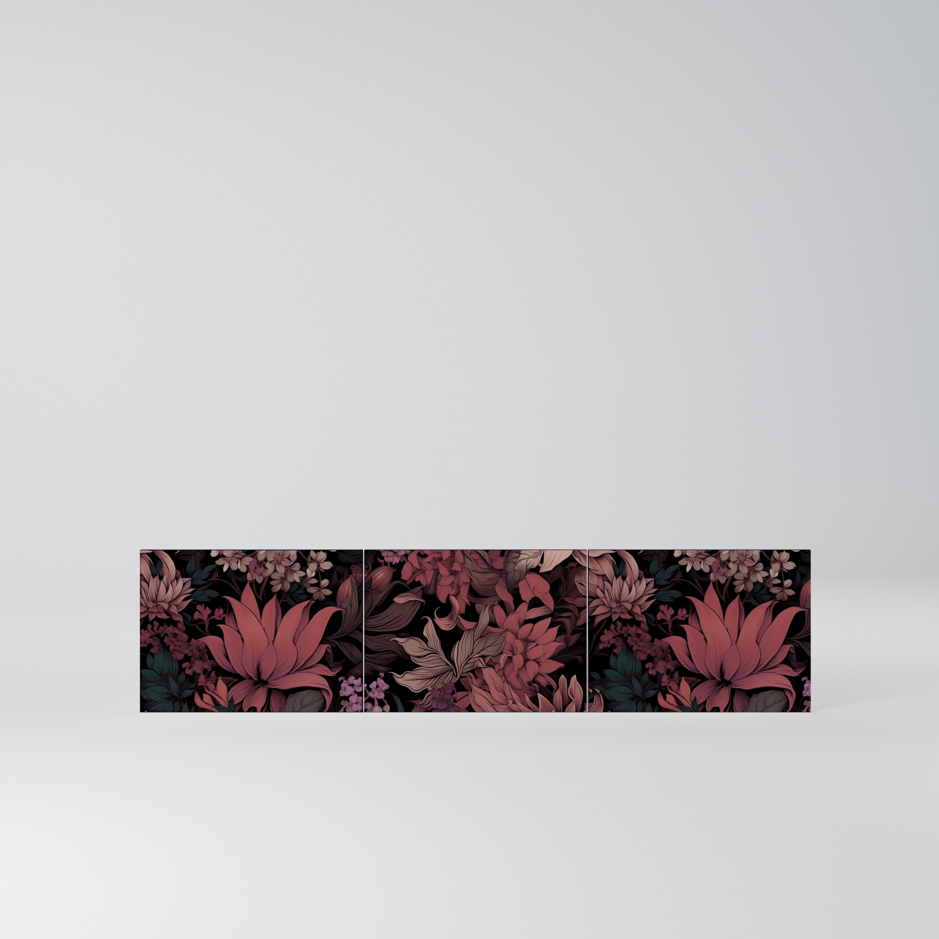 FLORAL WHISPER Komplet 3 frontów do szafki RTV 3-drzwiowej