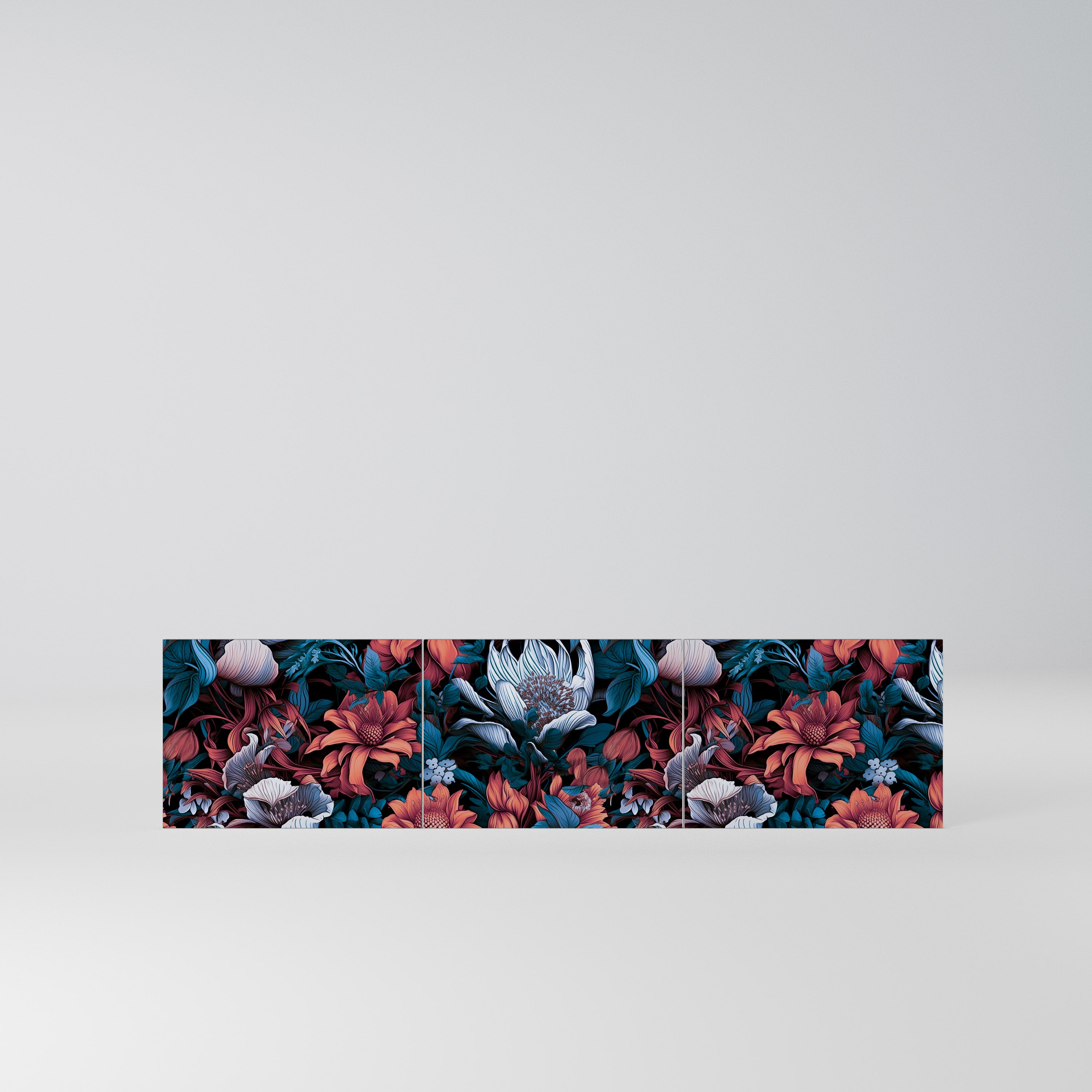 ETHEREAL BLOSSOMS Komplet 3 frontów do szafki RTV 3-drzwiowej