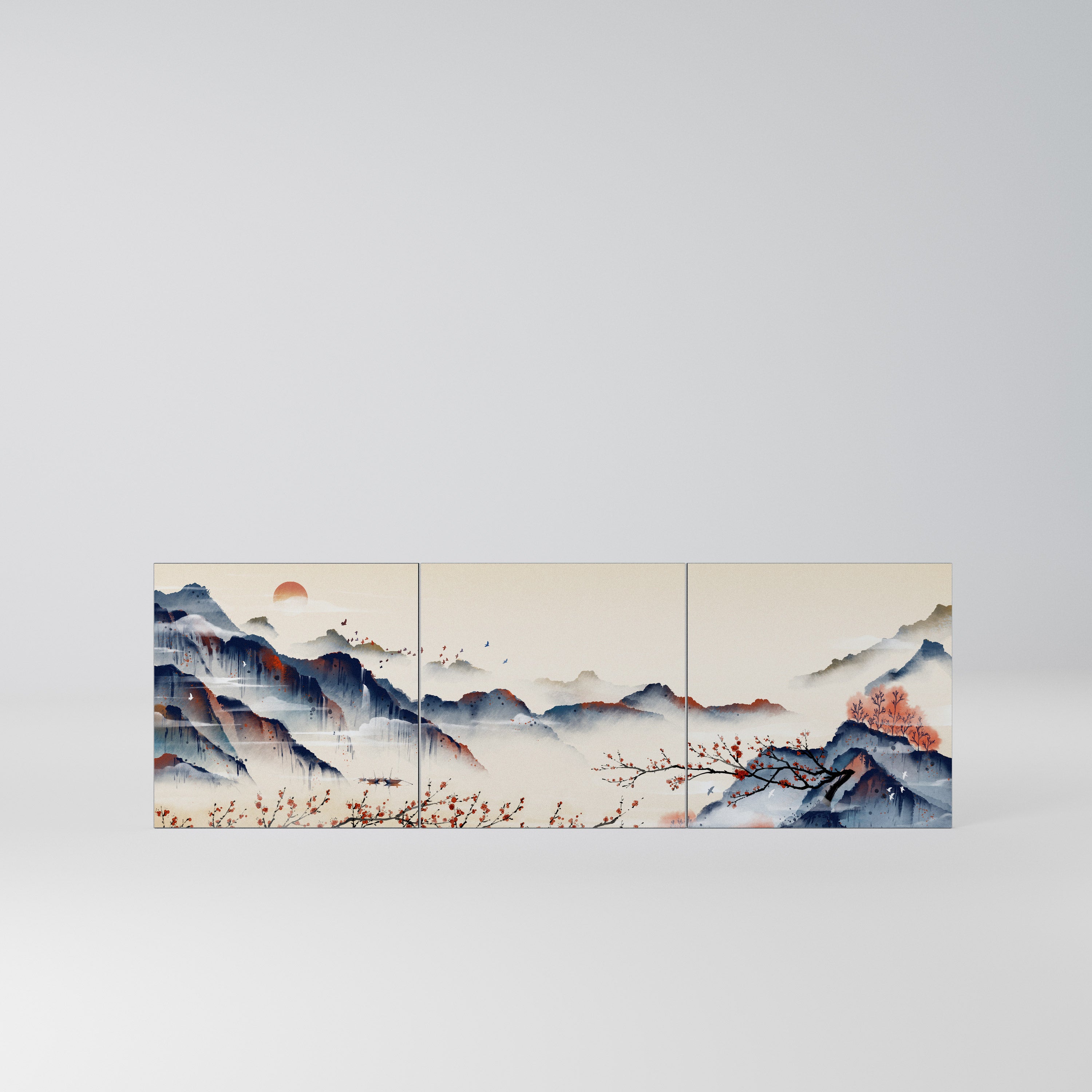 JAPANESE LANDSCAPE Komplet 3 frontów do komody 3-drzwiowej