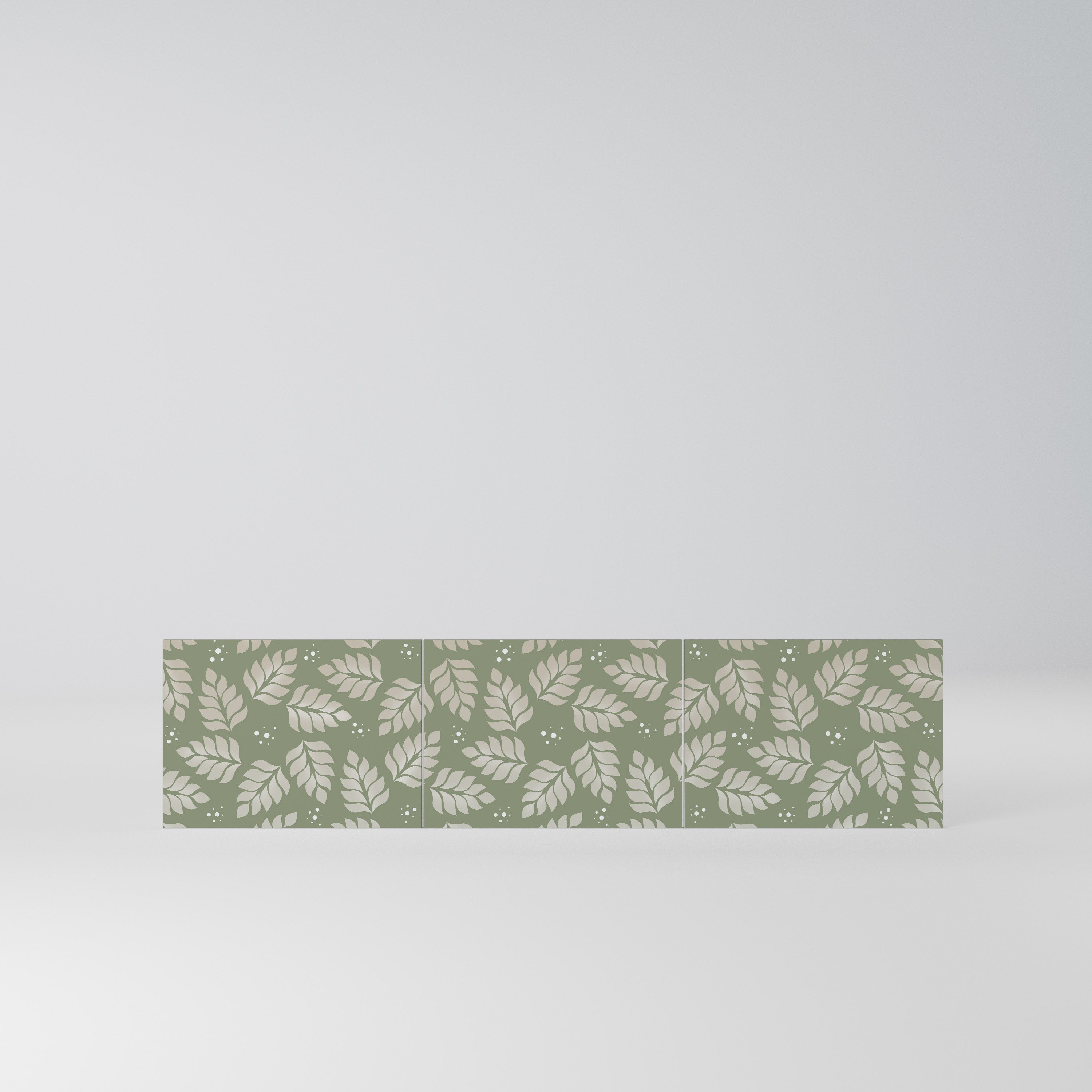 LEAVES ON GREEN Komplet 3 frontów do szafki RTV 3-drzwiowej