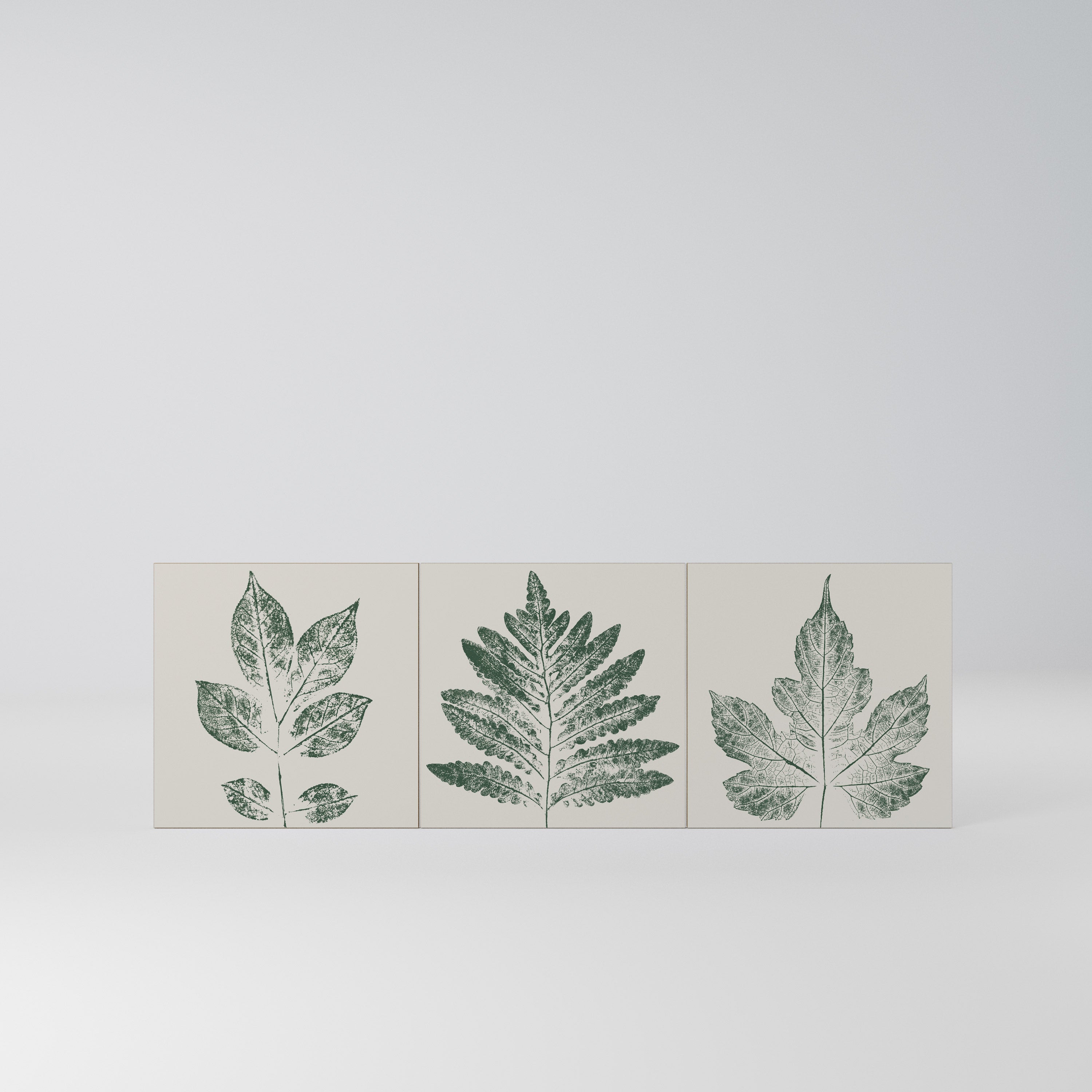 GREEN LEAFY STAMPS Komplet 3 frontów do komody 3-drzwiowej