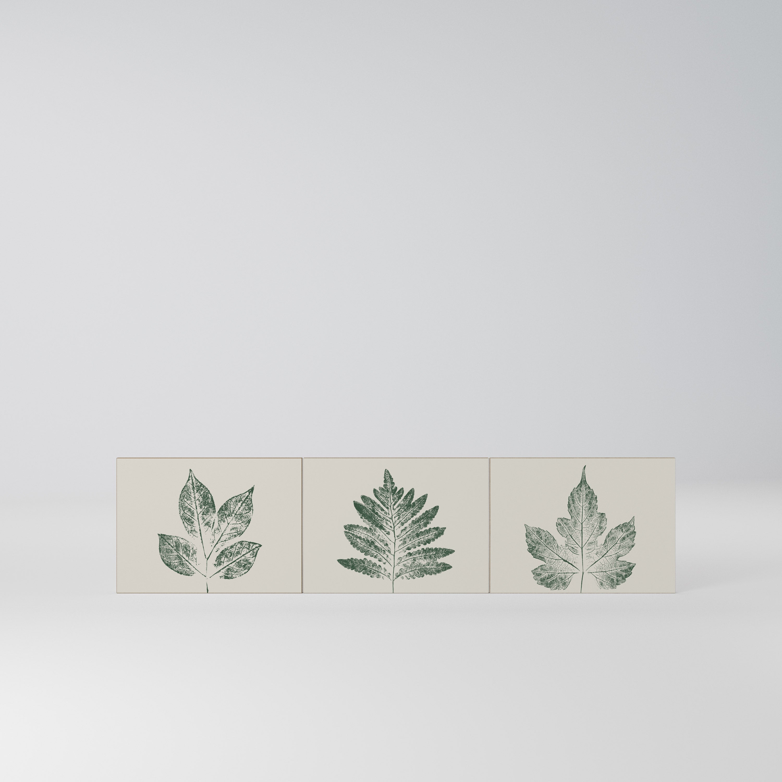 GREEN LEAFY STAMPS Komplet 3 frontów do szafki RTV 3-drzwiowej