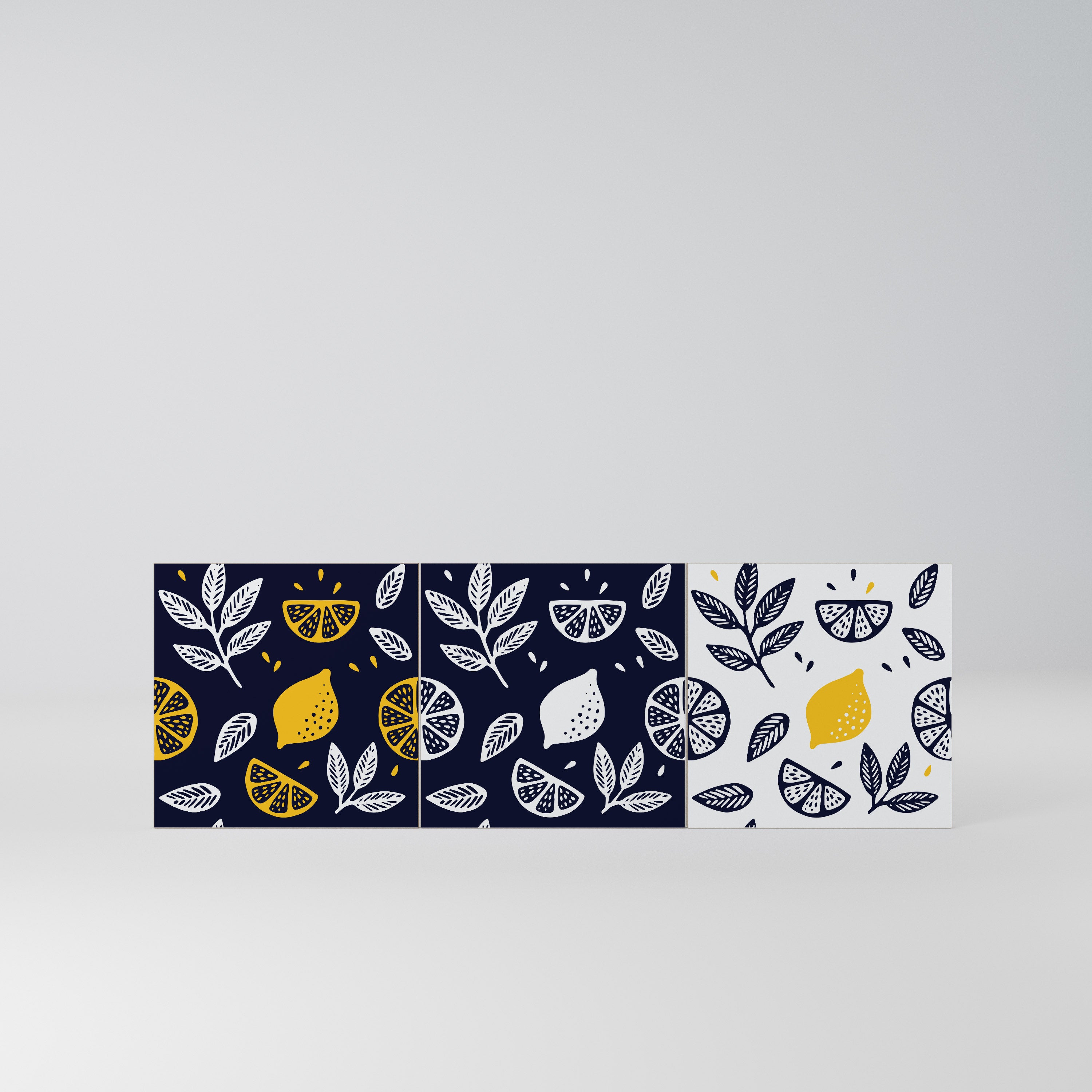 CITRUS BLACK AND WHITE Komplet 3 frontów do komody 3-drzwiowej