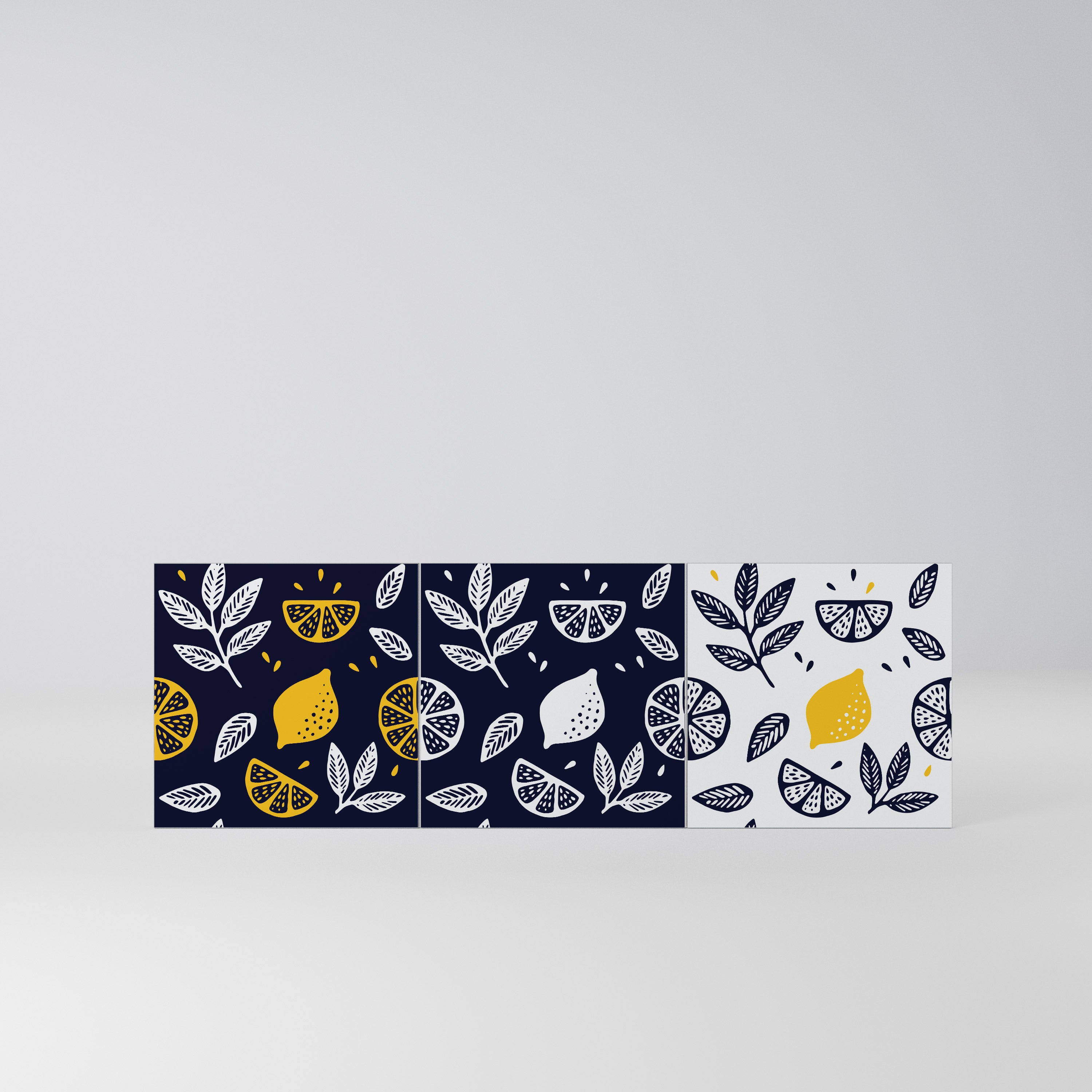 CITRUS BLACK AND WHITE Komplet 3 frontów do komody 3-drzwiowej