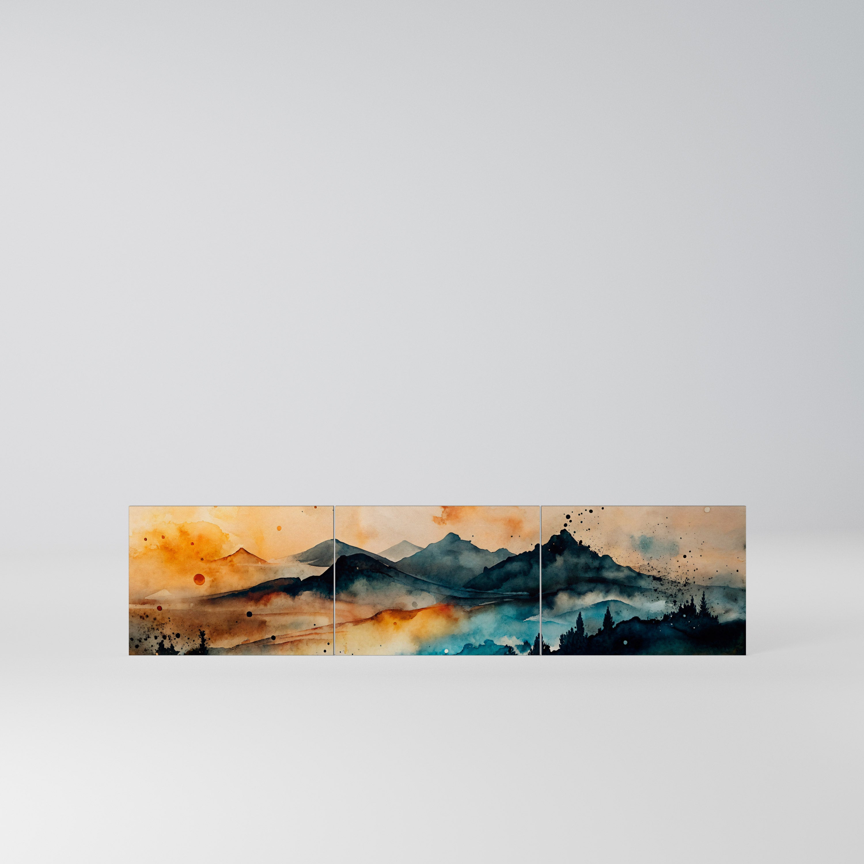 OMINOUS MOUNTAINS Komplet 3 frontów do szafki RTV 3-drzwiowej