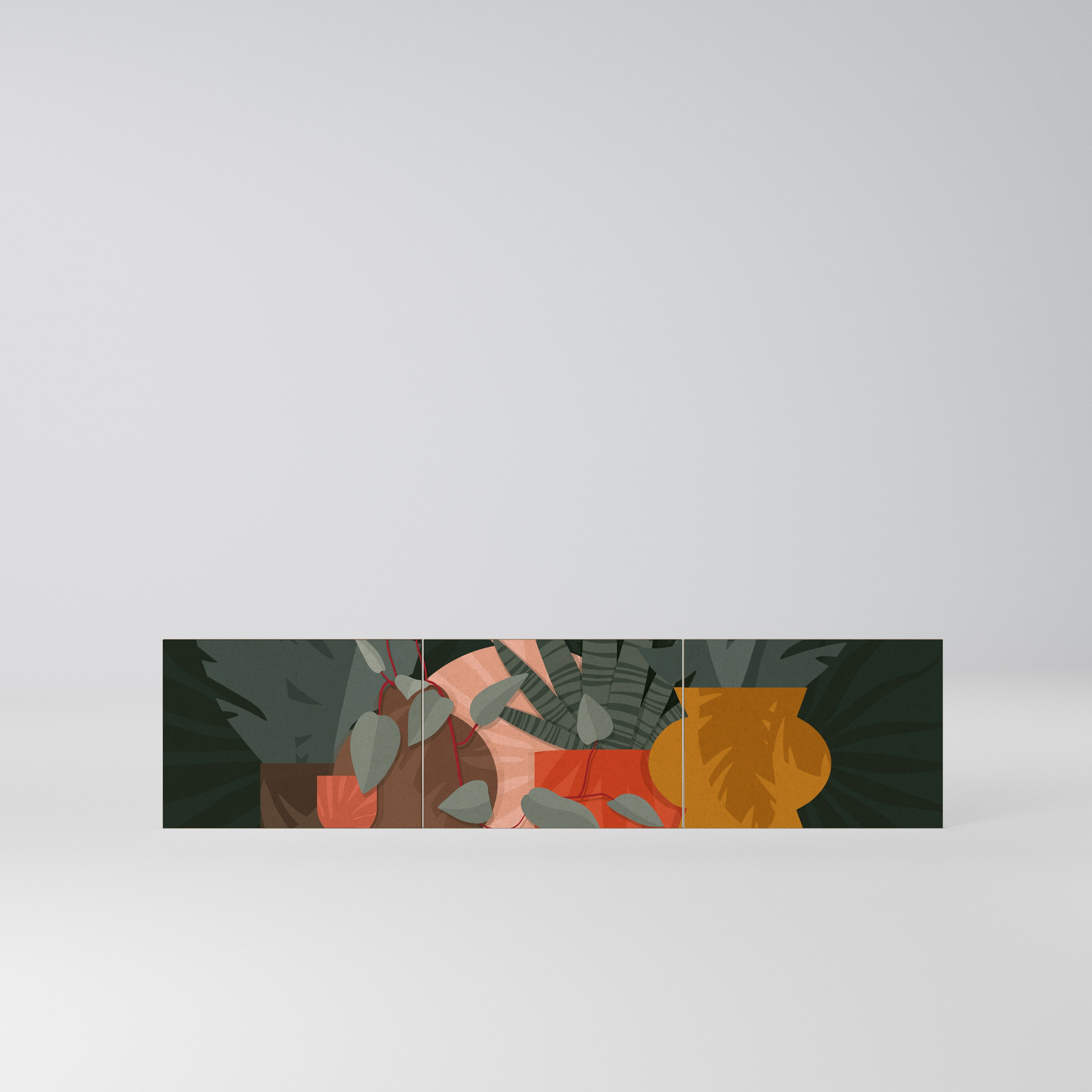 TROPICAL COMPOSITION Komplet 3 frontów do szafki RTV 3-drzwiowej